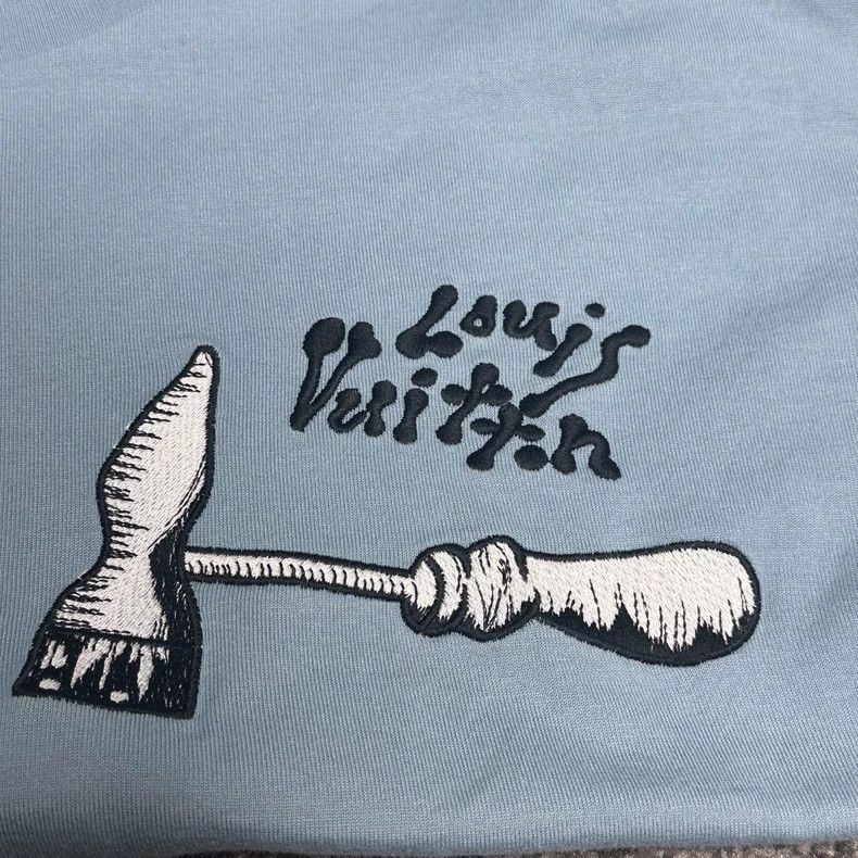 Louis Vuitton Louis Vuitton Hammer Tool Embroidered Haze Blue Short Sleev Size US M / EU 48-50 / 2 - 6 Thumbnail