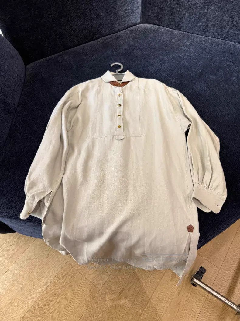Loro Piana Loro Piana 25SS Vacation Series Gold Buckle Leather Linen Size XS / US 0-2 / IT 36-38 - 1 Thumbnail