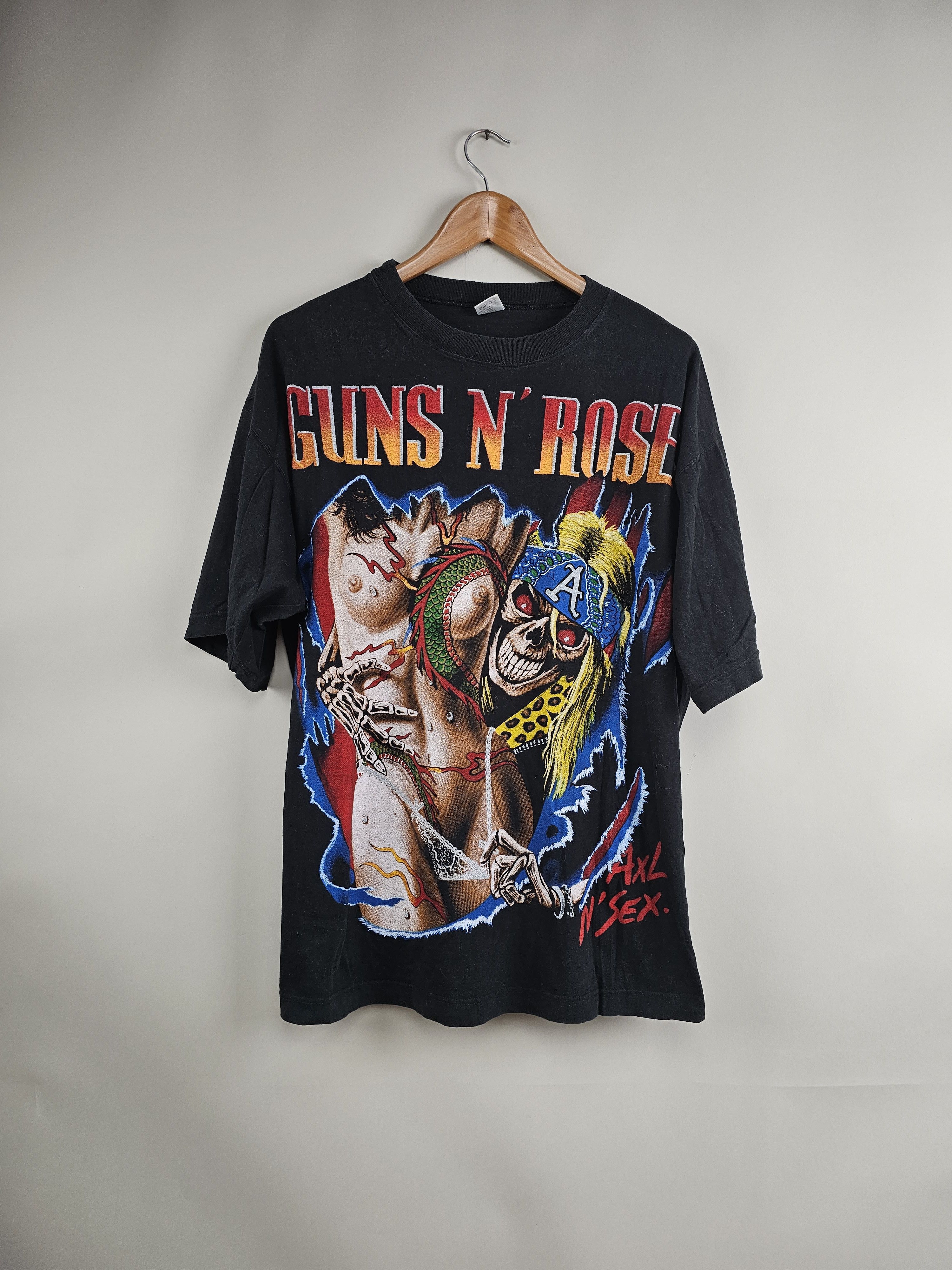 image of Band Tees x Guns N Roses 90's Guns N Roses Axl N Sex L 23" 28" in Black, Men's