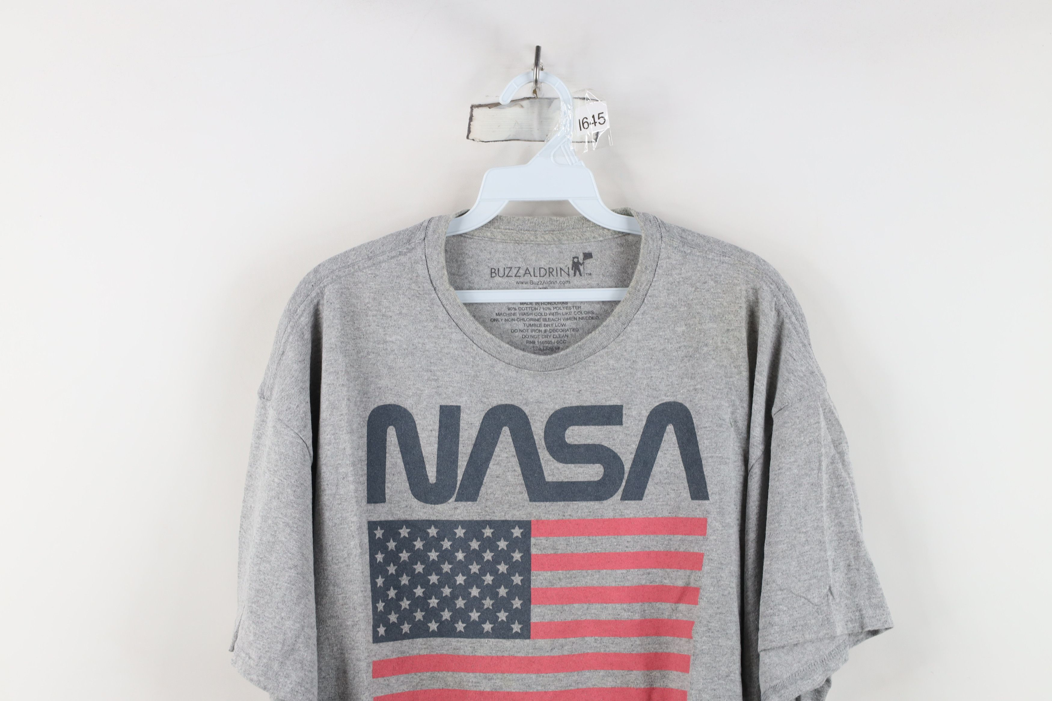 Vintage Retro Y2K NASA Space USA Flag Short Sleeve T-Shirt Gray Size US XL / EU 56 / 4 - 2 Thumbnail
