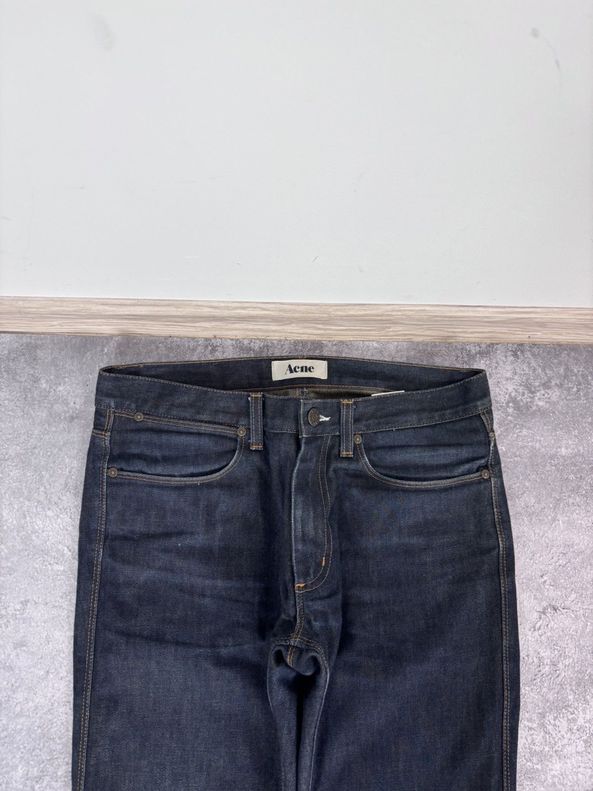 Acne Studios Acne Studios Max Raw Men’s Indigo Navy Blue Denim Jeans Size US 31 - 4 Thumbnail