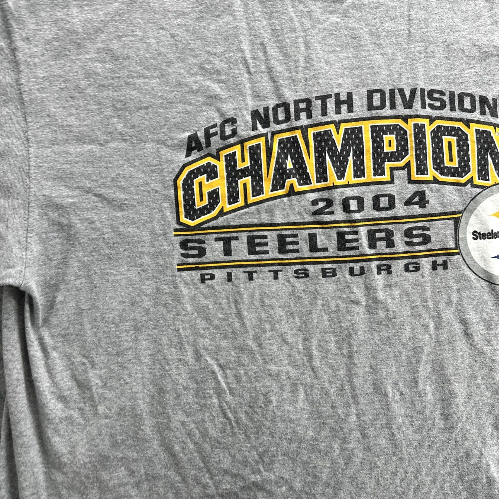 NFL VINTAGE Steelers Shirt Mens XL Gray 2004 AFC North Champions NFL Tee Size US XL / EU 56 / 4 - 5 Thumbnail