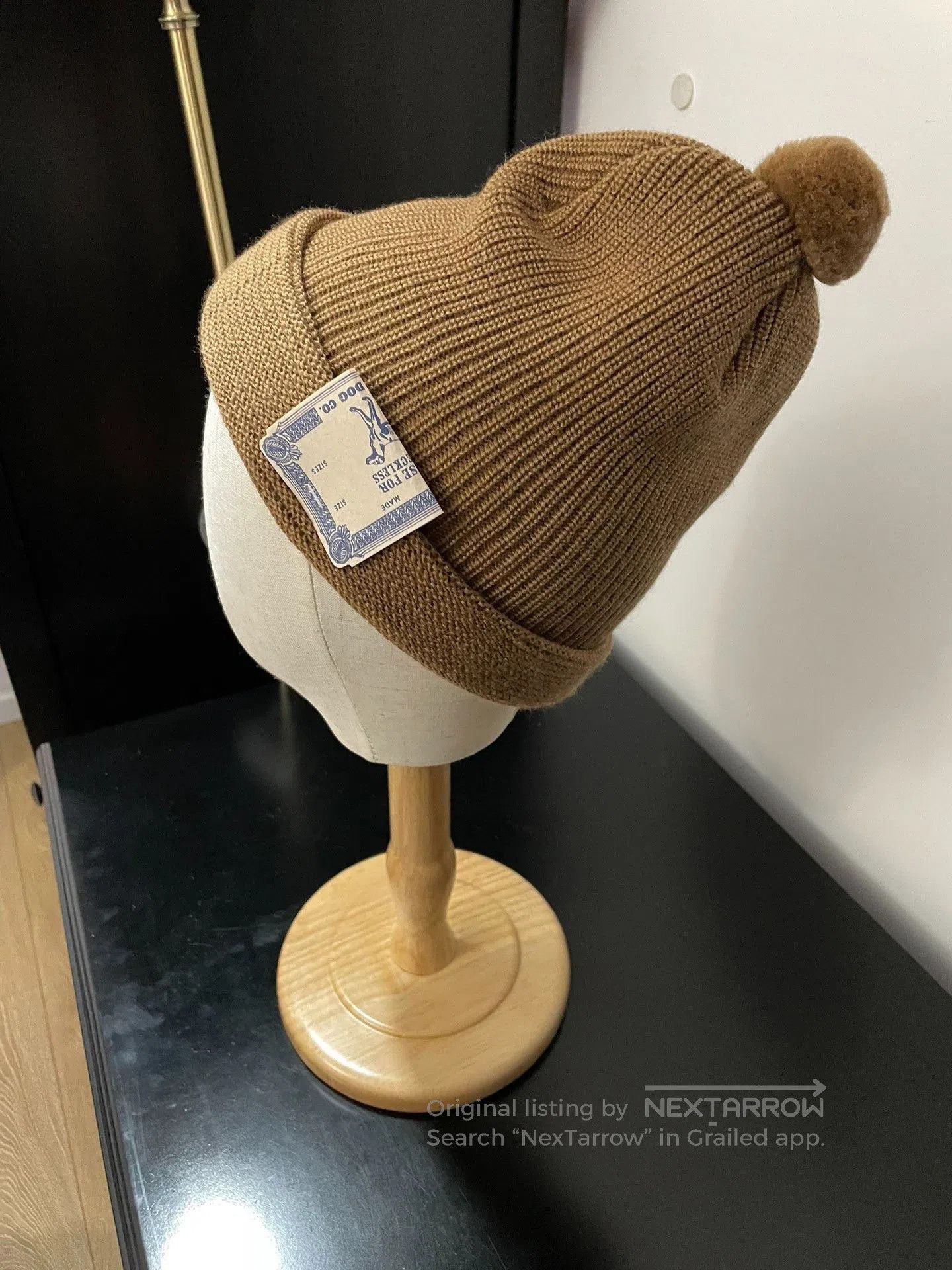 THE H.W.DOG&CO. H.W.Dog Brown Winter Beanie. Size ONE SIZE - 3 Thumbnail