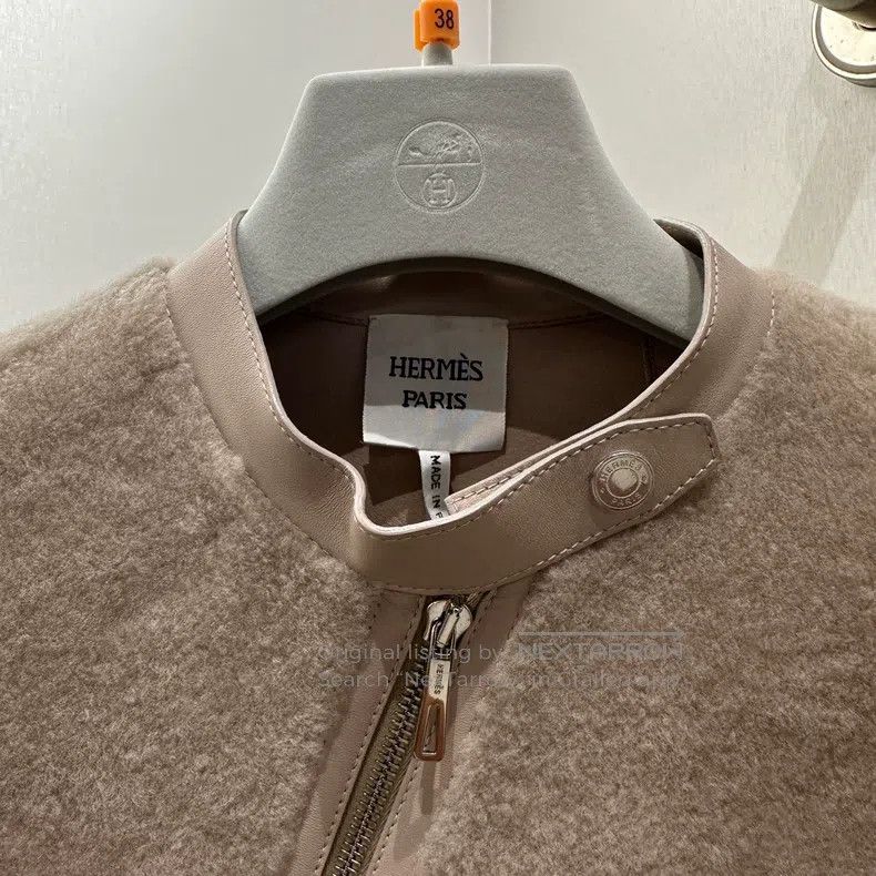 Hermes Hermes Zipper Stand Collar Leather and Fur Jacket Size S / US 4 / IT 40 - 6 Thumbnail