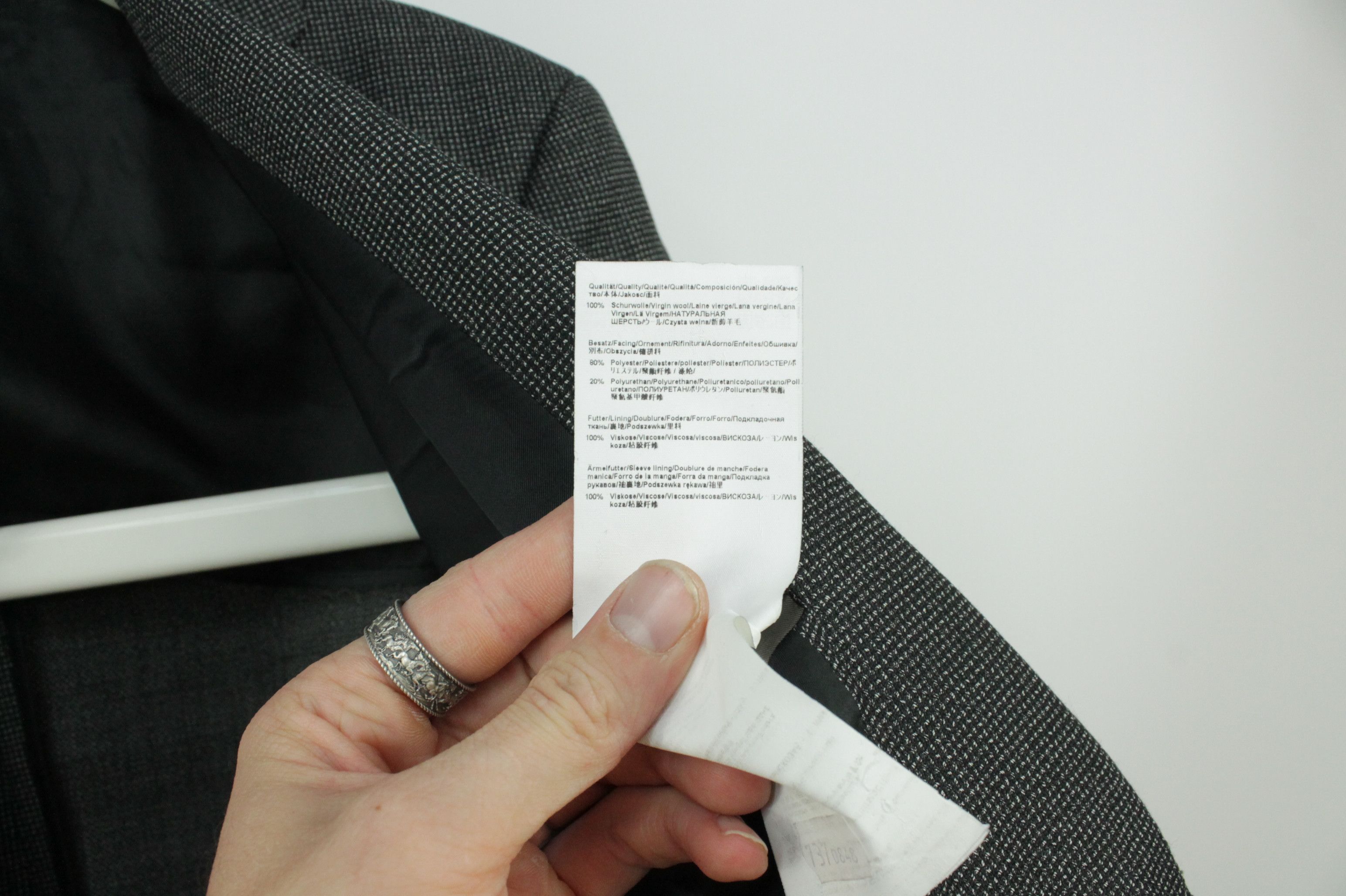 Hugo Boss Hugo Boss Jestor2 Textured Gray Wool Blazer Jacket Men's Size 40R - 11 Thumbnail