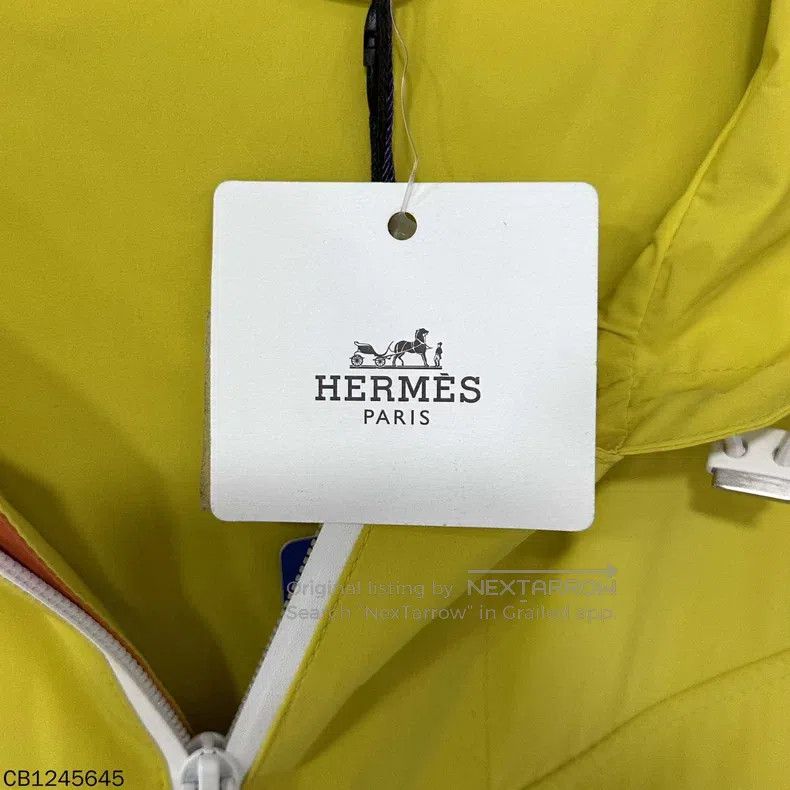 Hermes Hermes Neon Yellow Tech Fabric Sleeveless Jacket Size L / US 10 / IT 46 - 7 Thumbnail