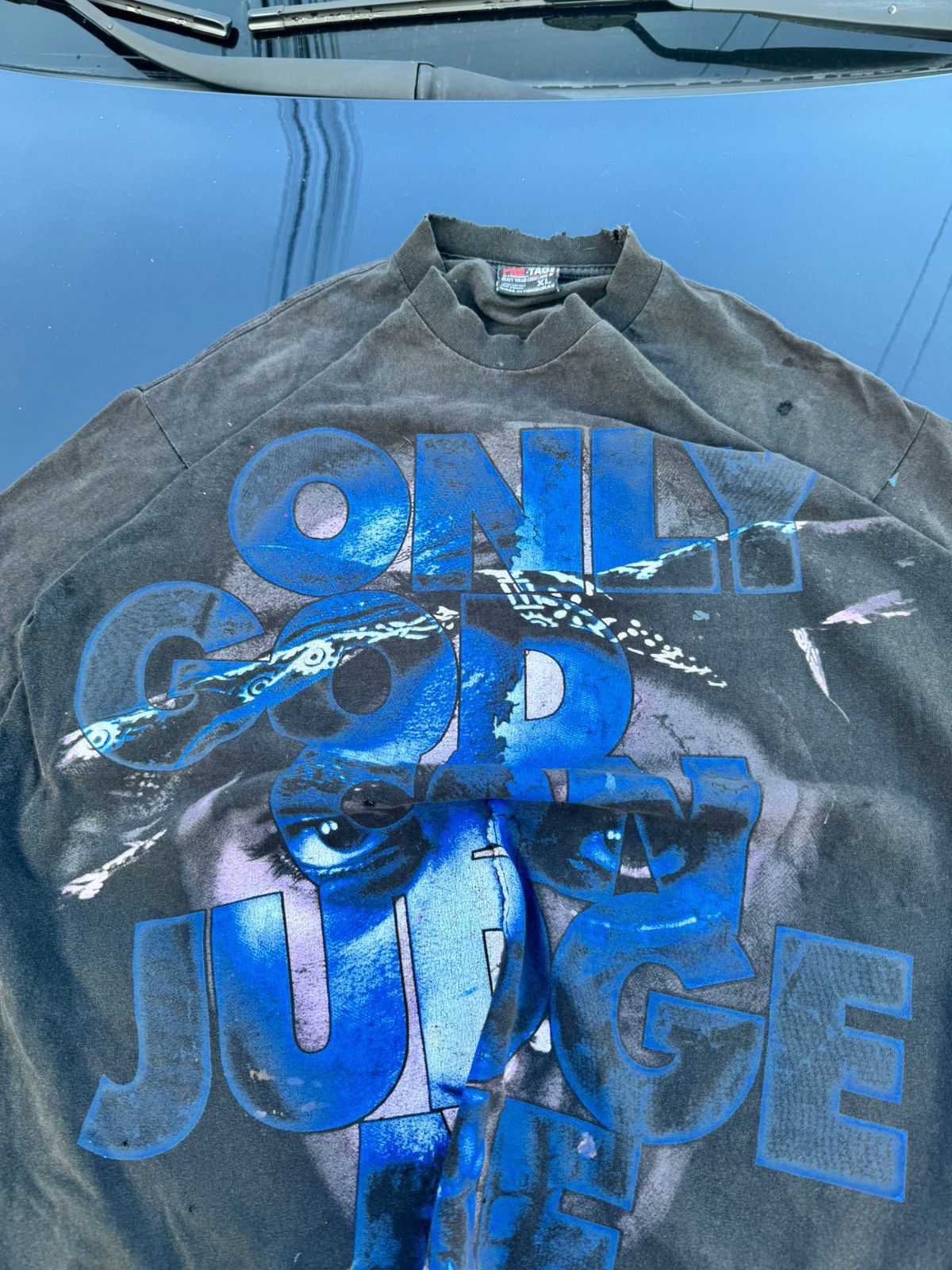 Rap Tees × Vintage Vintage Tupac Shakur 2Pac faded & distressed rare tee Size US L / EU 52-54 / 3 - 8 Thumbnail