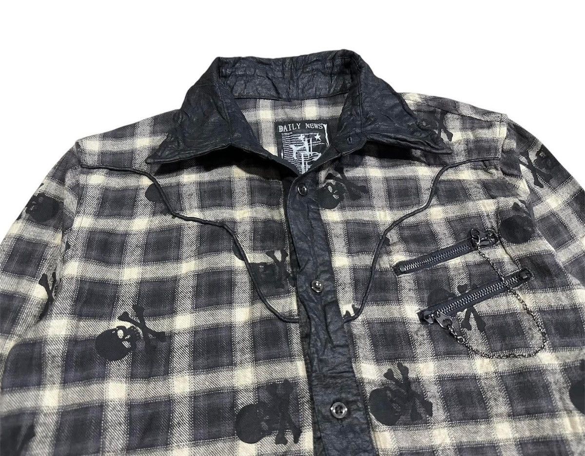 14th Addiction × If Six Was Nine × Japanese Brand 🔥Rare Y2K Archived Daily News Western Shirt Skull Goth Punk Size US L / EU 52-54 / 3 - 2 Thumbnail