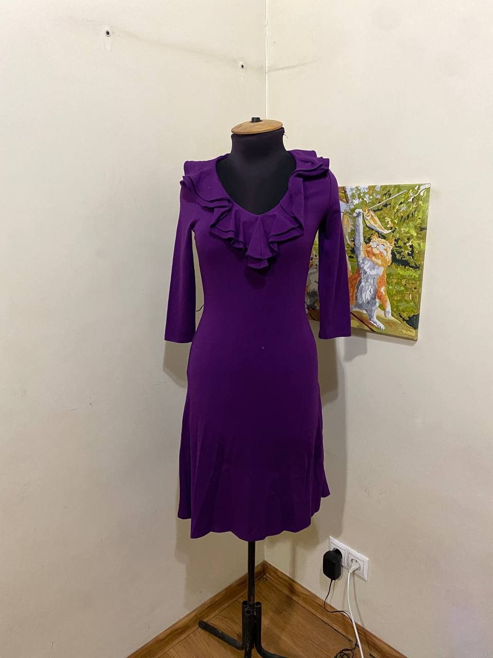 Ralph Lauren Lauren Ralph Lauren purple ruffle ruched midi dress Size XS / US 0-2 / IT 36-38 - 1 Thumbnail