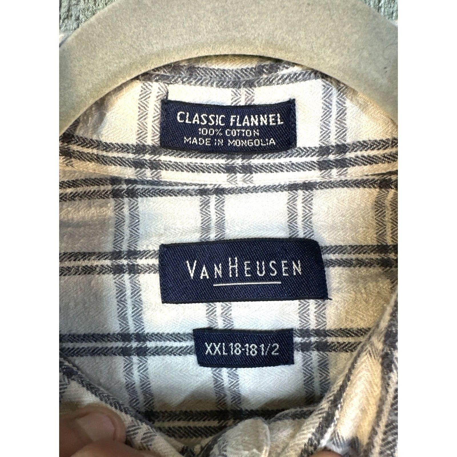 Van Heusen Van Heusen Shirt Mens XXL Plaid Button-Down Cotton Flannel Casual Cotton Size US XXL / EU 58 / 5 - 2 Thumbnail