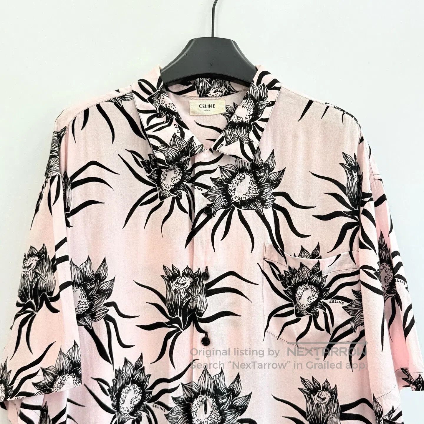 Celine Celine Pink King Protea Print Hawaiian Shirt. Size US M / EU 48-50 / 2 - 2 Thumbnail