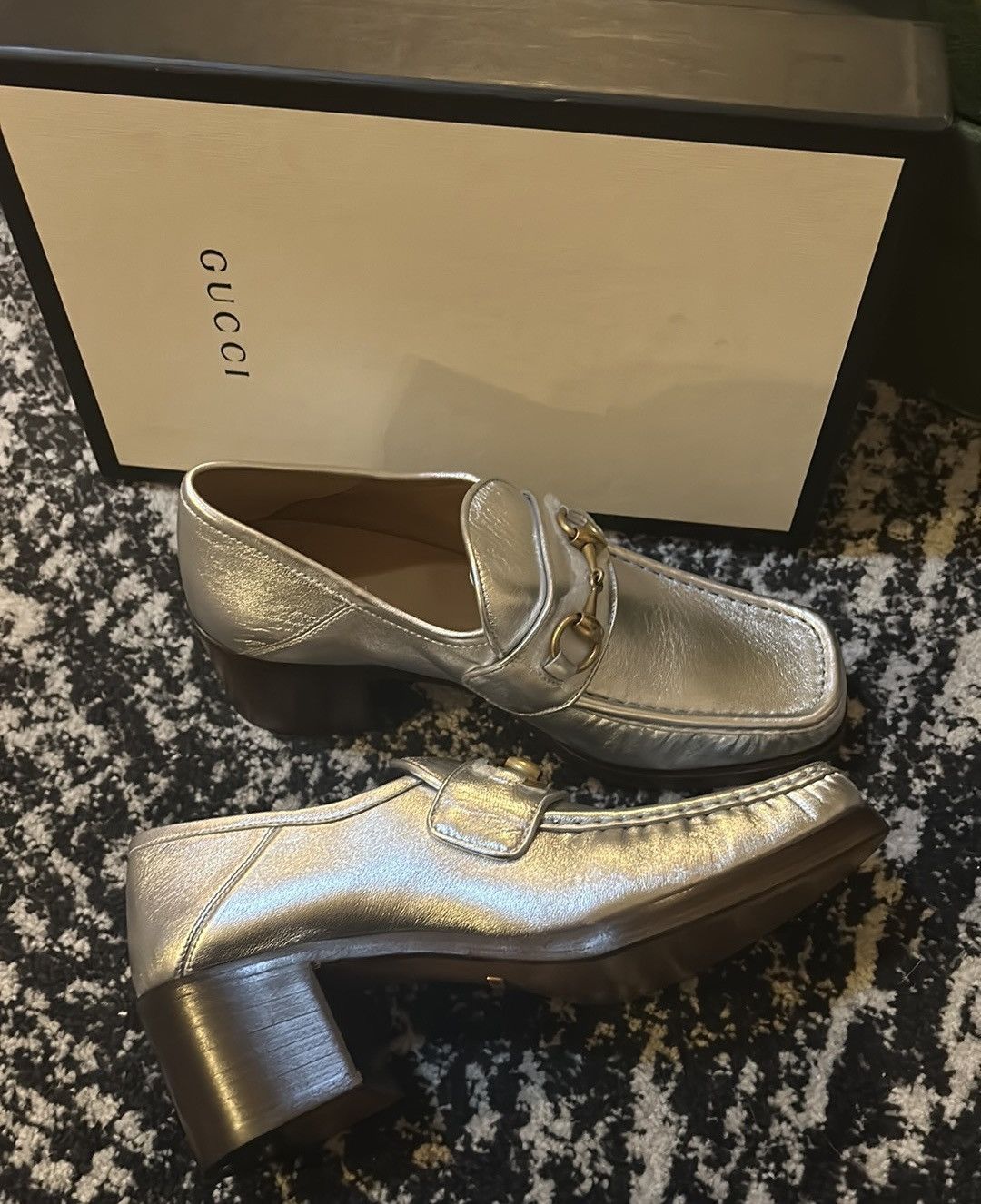 Gucci Gucci Vegas Leather Horsebit Loafers Argento Size US 9 / IT 39 - 2 Thumbnail