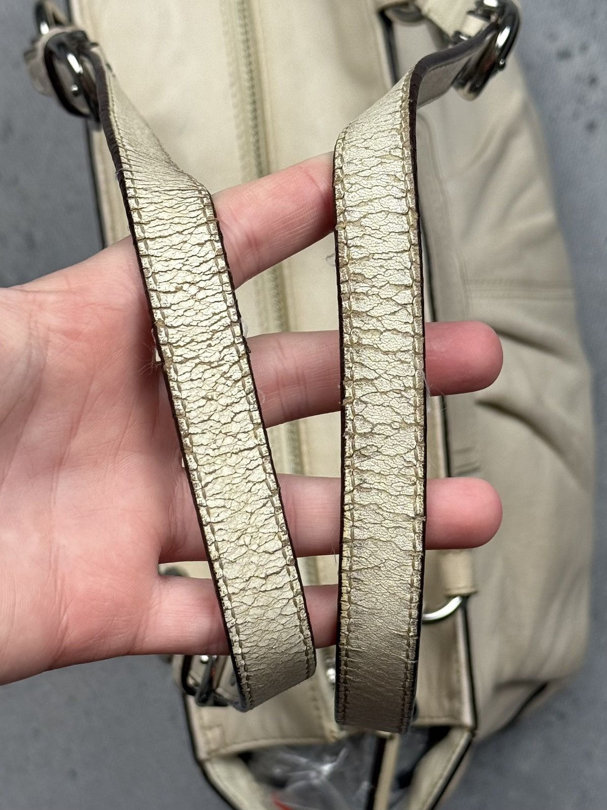 Coach Vintage Coach Beige Leather Tote Bag With Charm Turnlock Size ONE SIZE - 11 Thumbnail