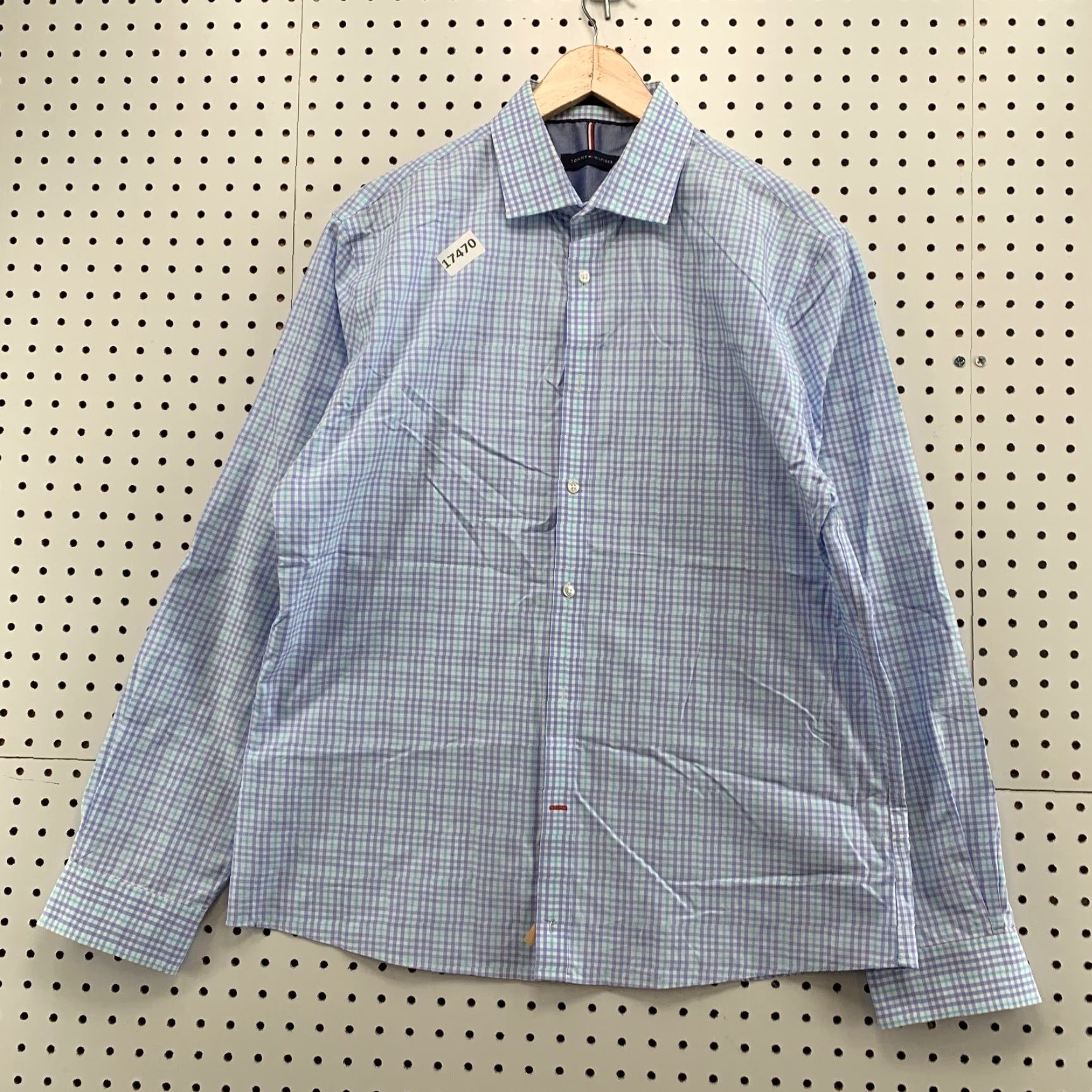 Tommy Hilfiger Tommy Hilfiger Button Shirt Long Sleeve Mens Size 16.5 34/35 White Purple Check Size US XL / EU 56 / 4 - 6 Thumbnail