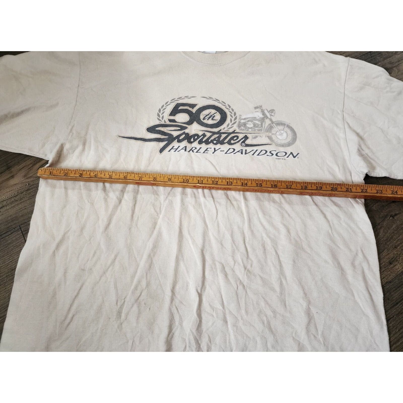Harley Davidson Harley-Davidson T-Shirt Mens XL Double-Sided Smoky Mountains TN Graphic Tee Beige 100% Cotton Crew Neck Short Sleeve Size US XL / EU 56 / 4 - 3 Thumbnail