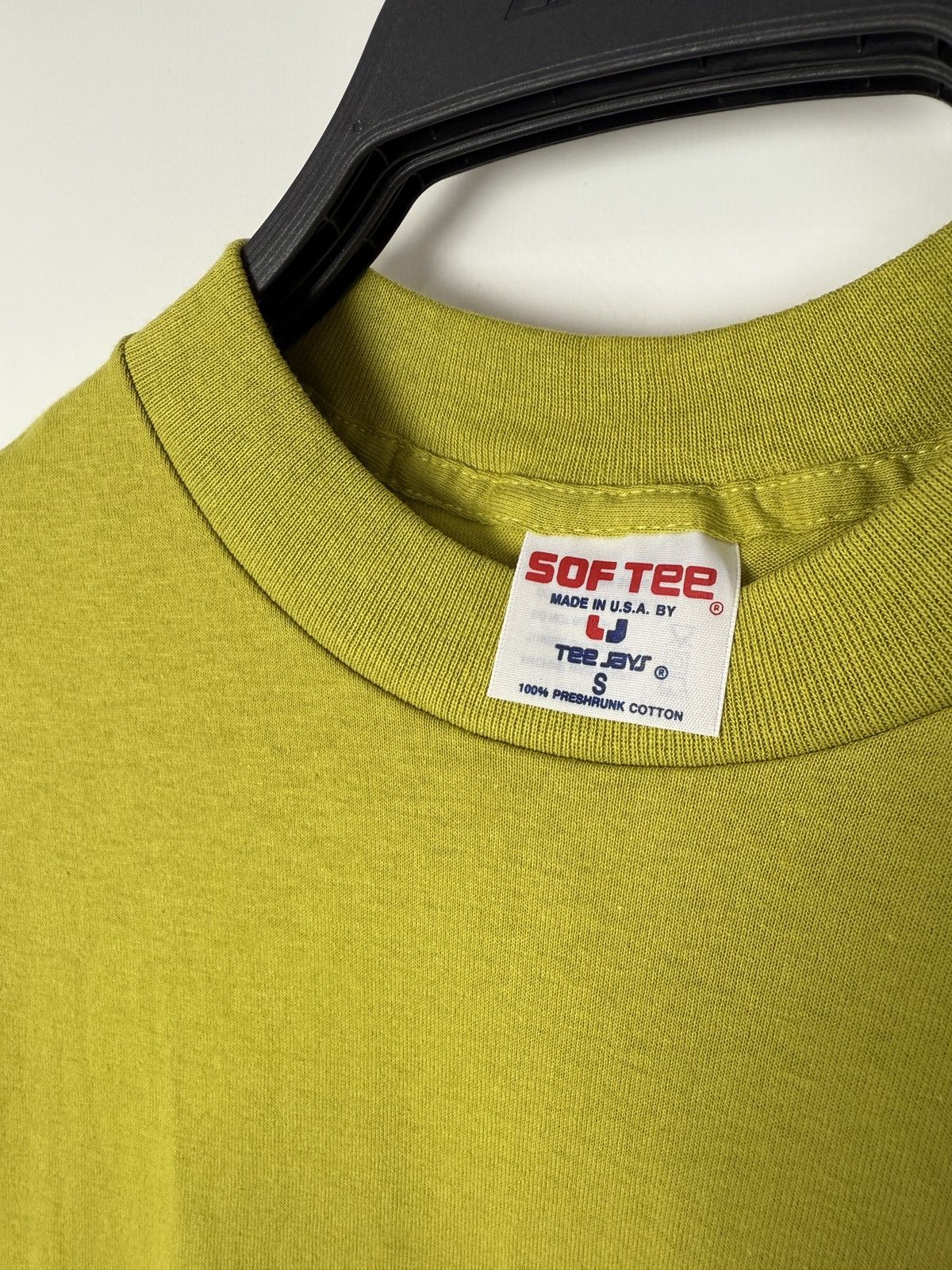 TEE JAYS 1990’s Vintage Softee Grinch Green Single Stitch Blank Tee S Size US S / EU 44-46 / 1 - 3 Thumbnail