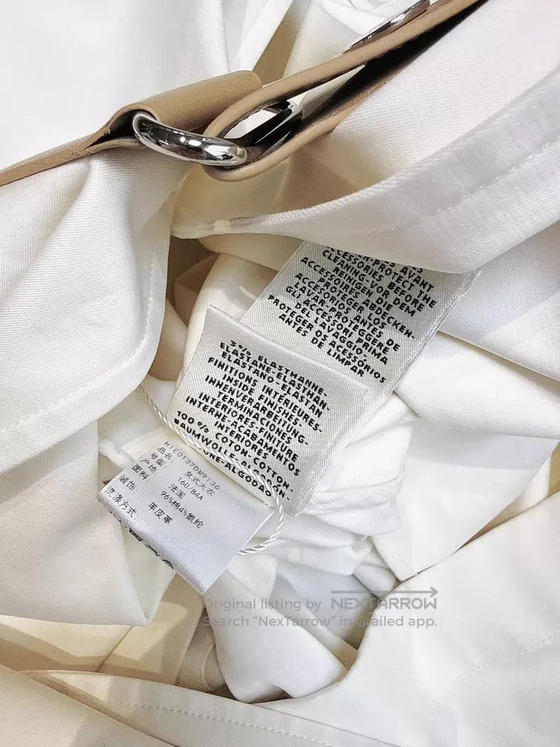 Hermes Hermes White Leather Strap Long Coat Size XS / US 0-2 / IT 36-38 - 9 Thumbnail