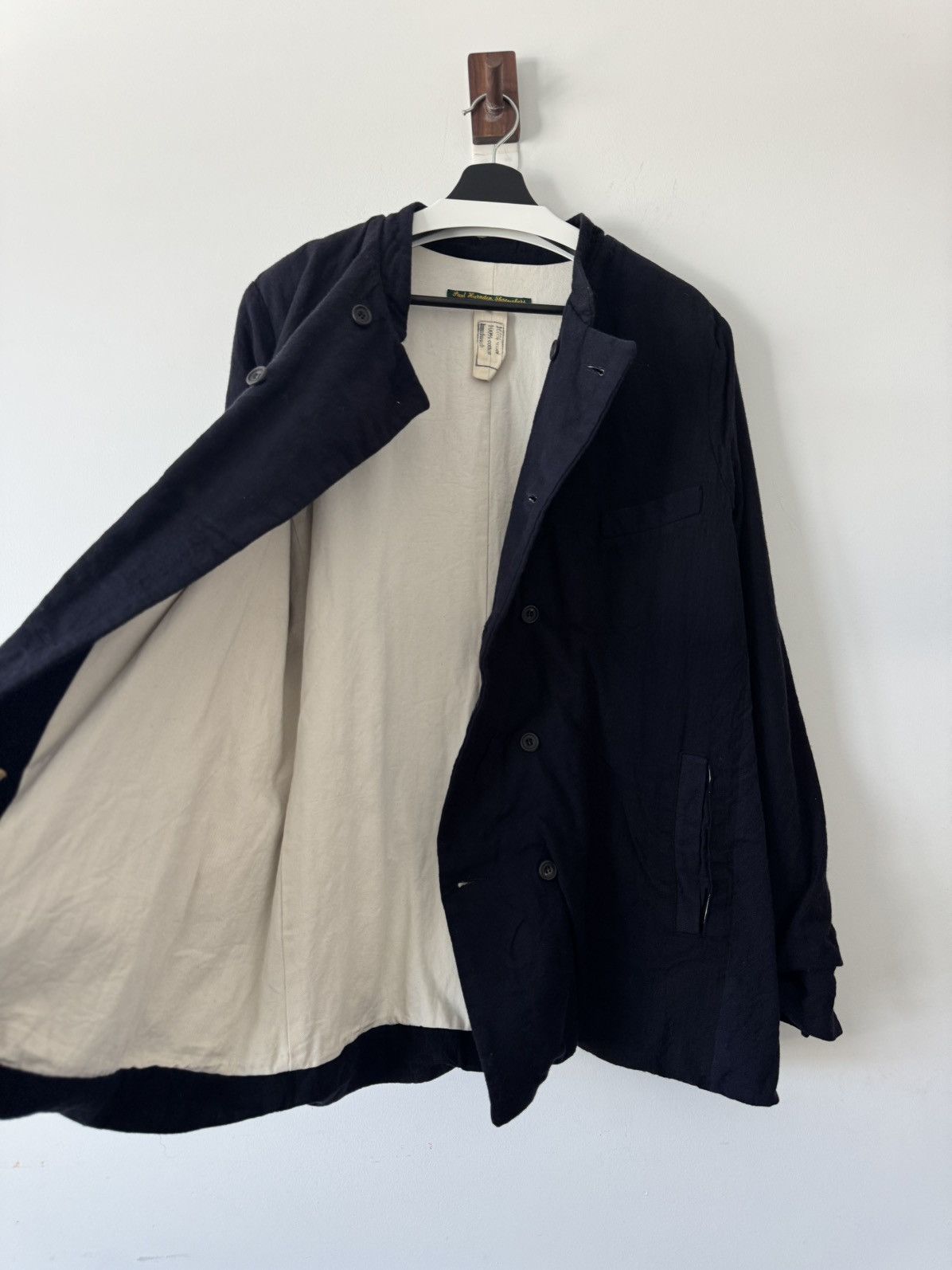 Paul Harnden Shoemakers Paul Harnden Two Tone Navy Wool Double Breasted Jacket Size US L / EU 52-54 / 3 - 7 Thumbnail