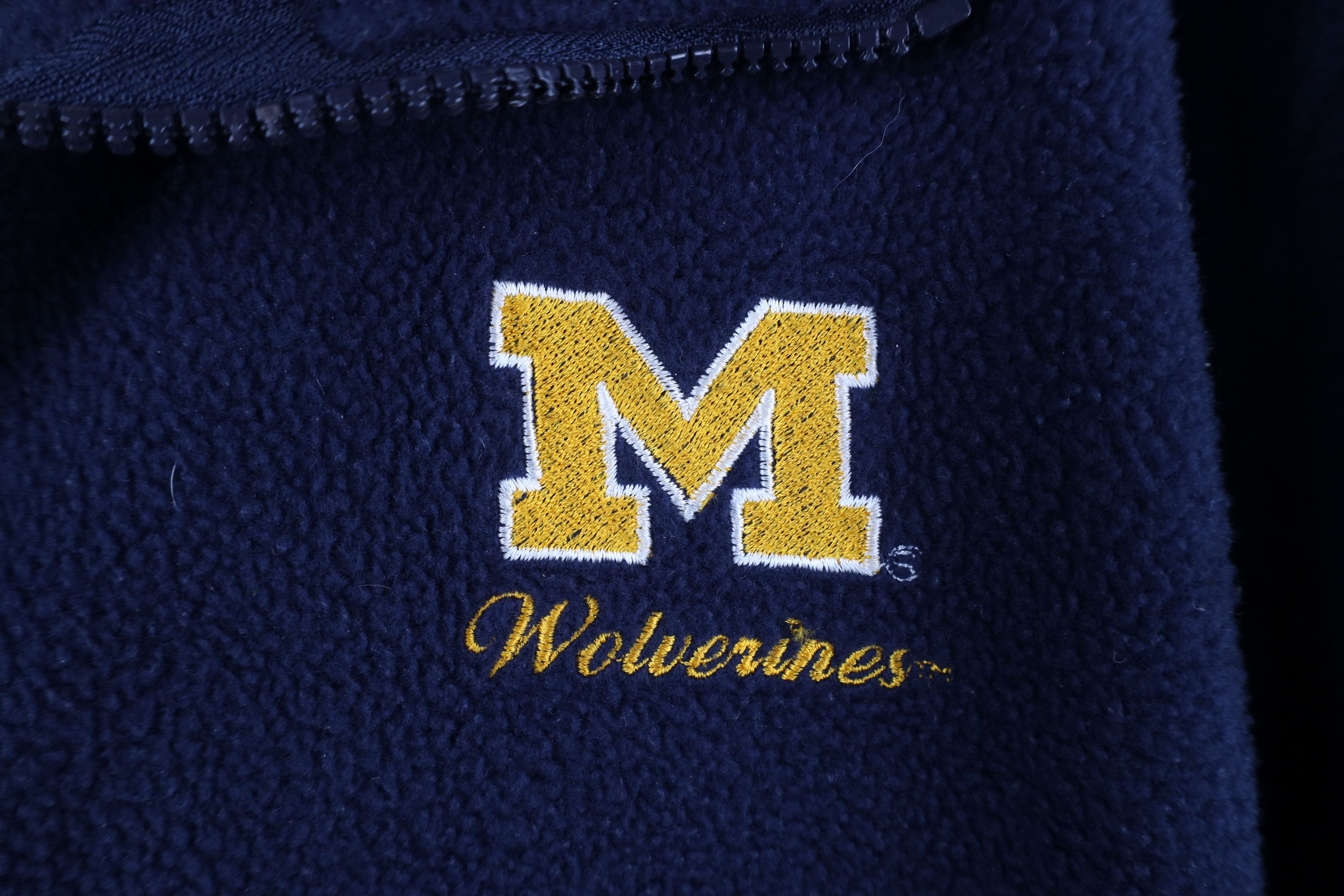 Vintage Vintage 90s University of Michigan Fleece Jacket Blue Size US M / EU 48-50 / 2 - 4 Thumbnail