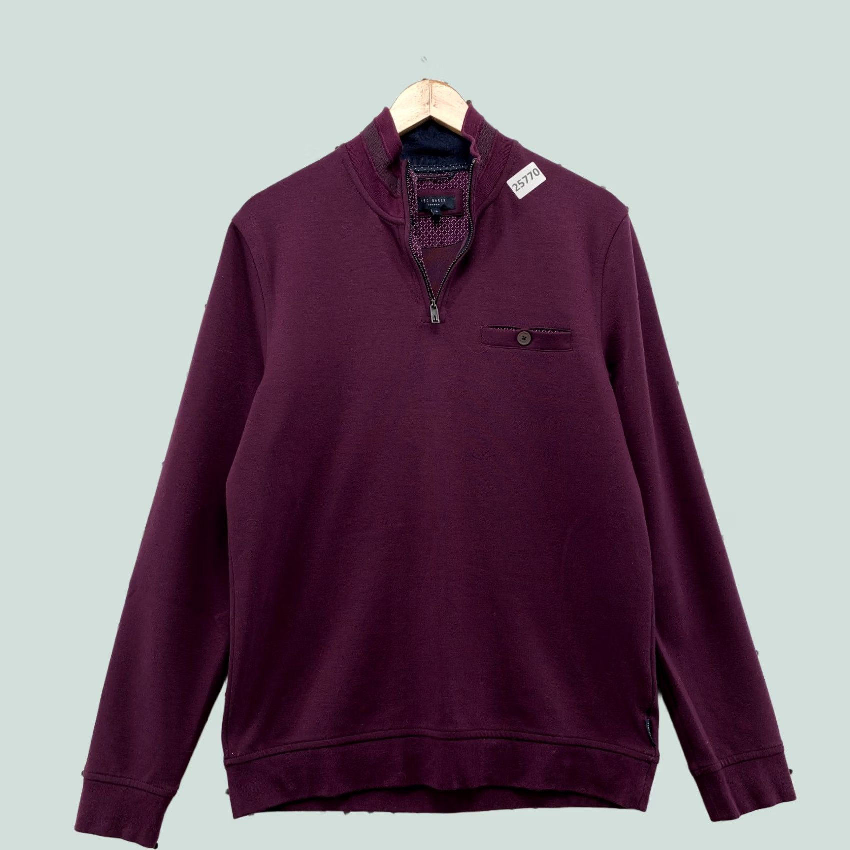 Ted Baker Ted Baker London Sweater Pullover 1/4 Zip Long Sleeve Purple Men’s Size 3 Size US S / EU 44-46 / 1 - 1 Thumbnail