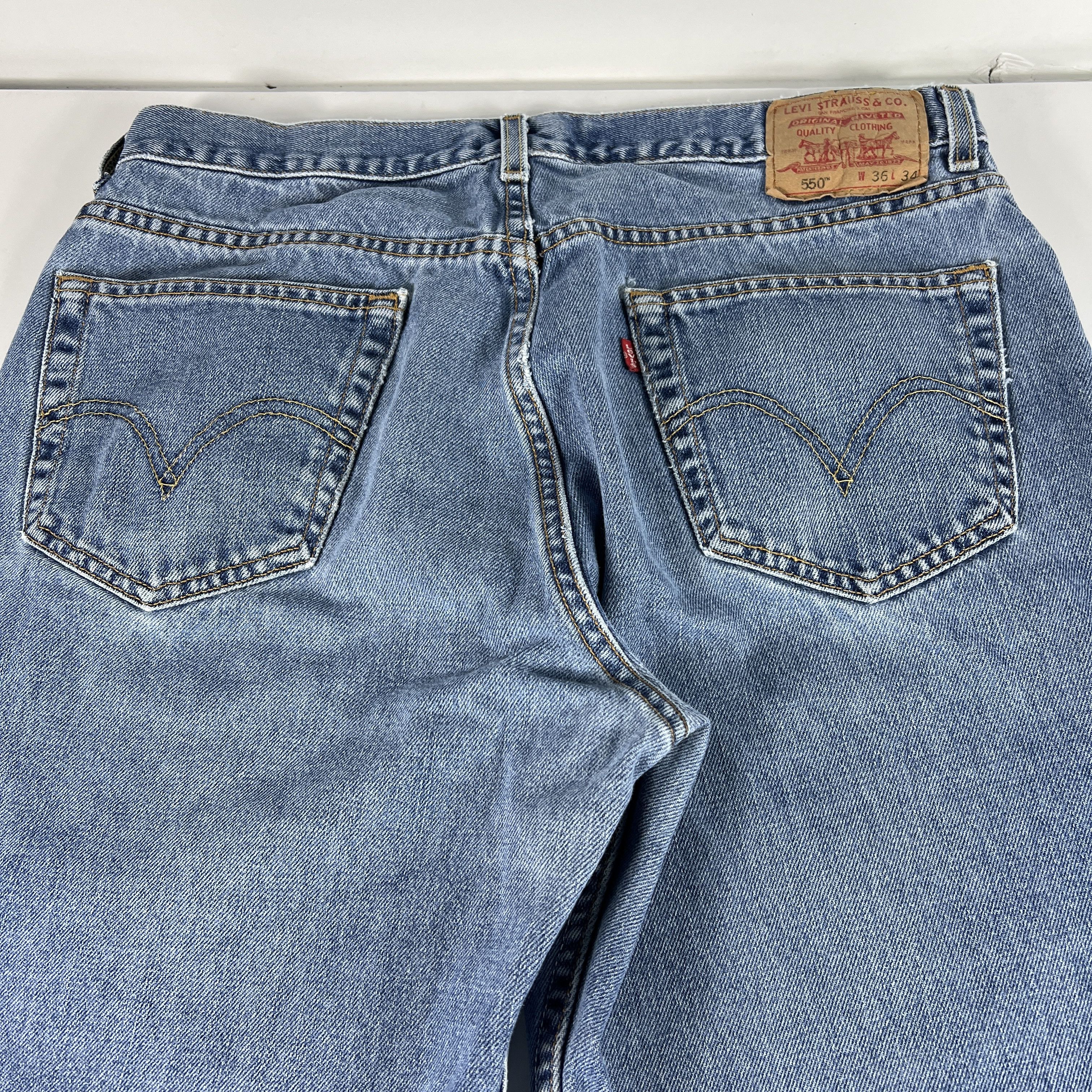 Levi's × Vintage Y2K Levi's Jeans 550 Relaxed Fit Blue Faded Cotton Denim Size US 35 - 13 Thumbnail
