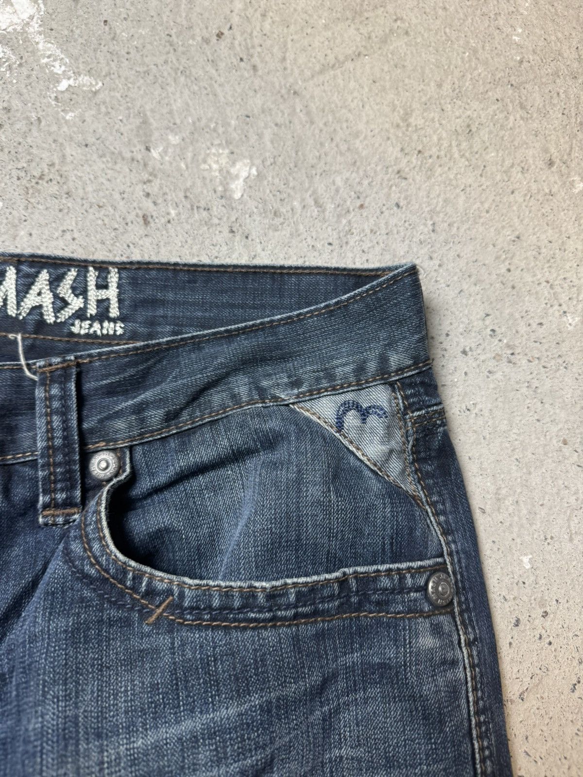 Japanese Brand × Vintage Vintage Y2K Mish Mash Denim Baggy Evis Style Pocket Pants Size US 34 / EU 50 - 5 Thumbnail