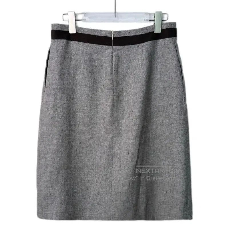 Max Mara MaxMara Gray Cotton-Blend Midi Skirt . Size 37" - 2 Thumbnail