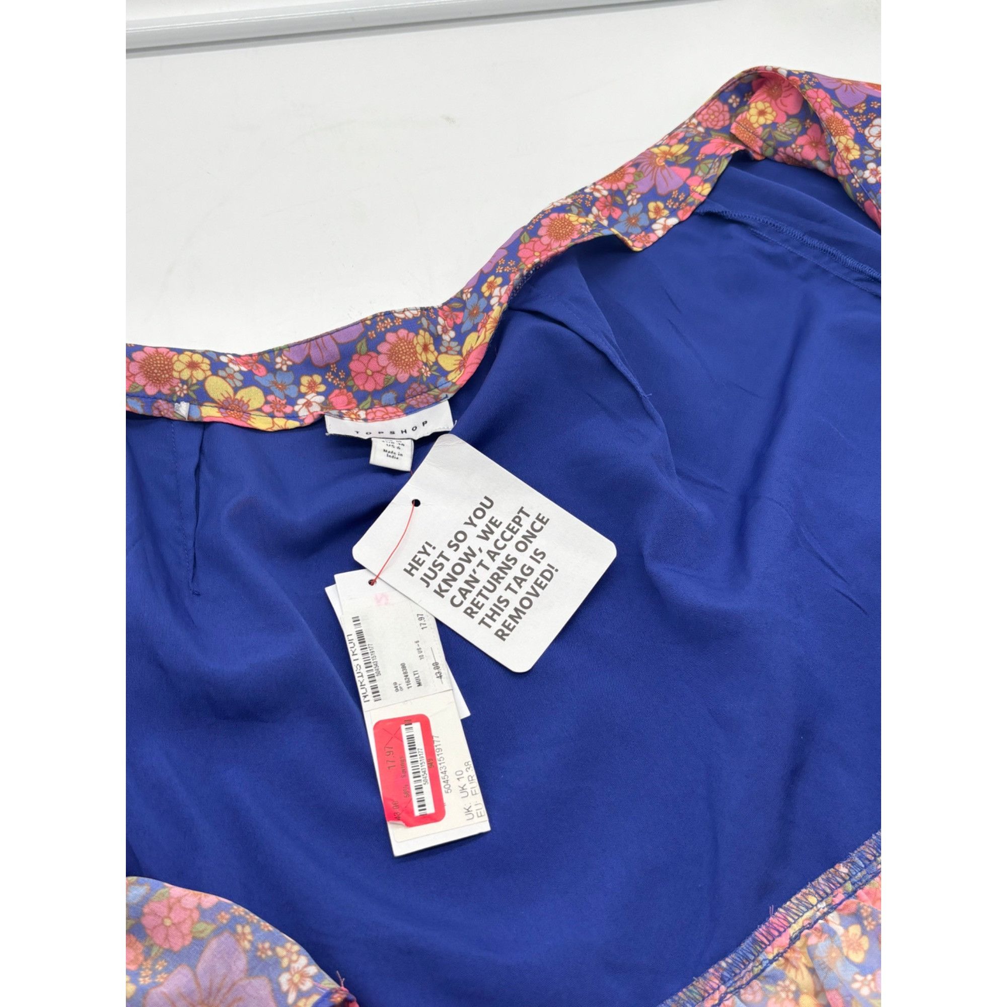 Topshop Topshop Floral Wrap Mini Skirt With Ruffle Hem, Purple/Multi Size 28" / US 6 / IT 42 - 9 Thumbnail