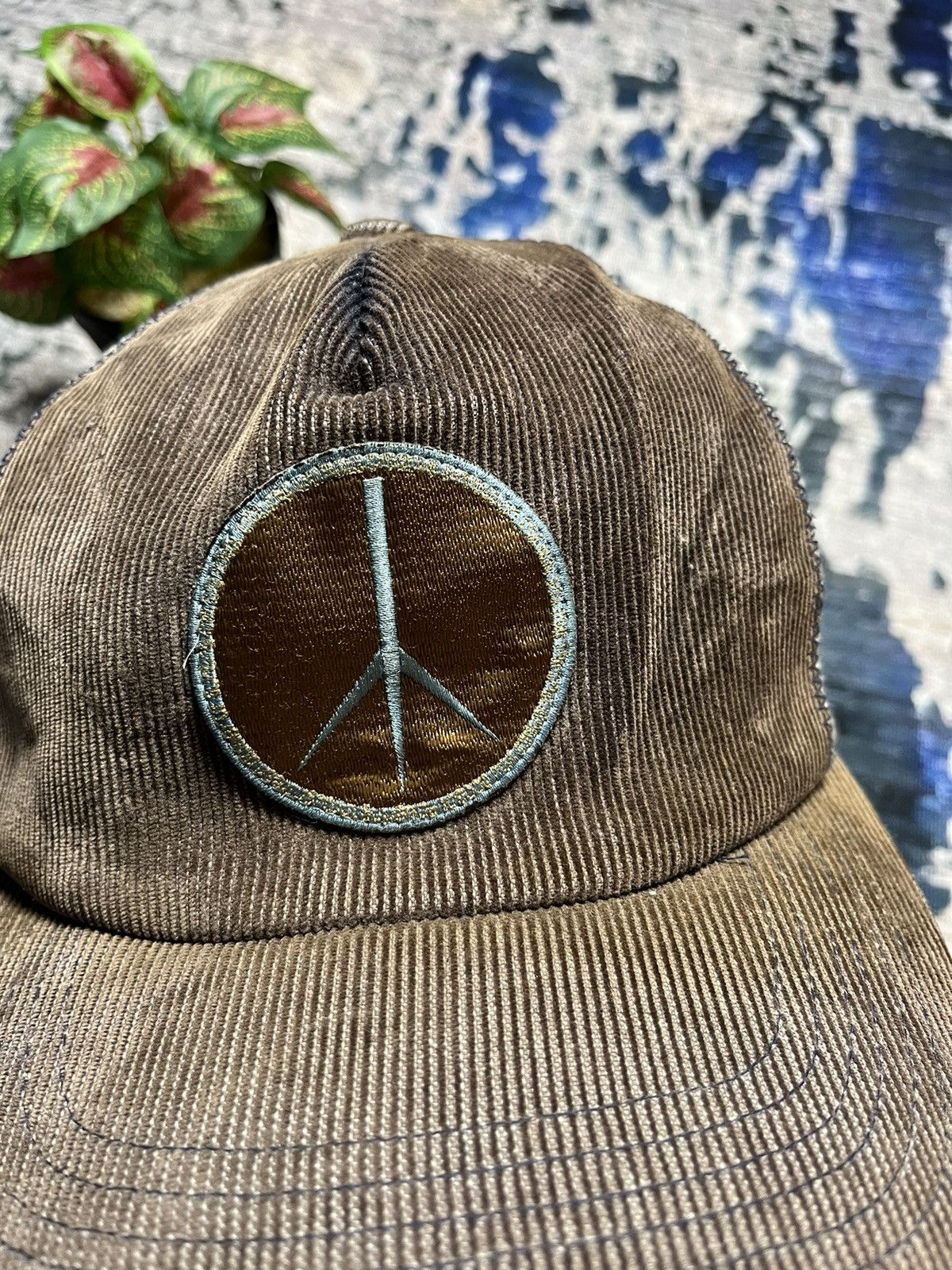 Japanese Brand × Vintage 🔥RARE Vintage Surf Sports “PEACE” Logo Courdroy Cap Japan Size ONE SIZE - 5 Thumbnail