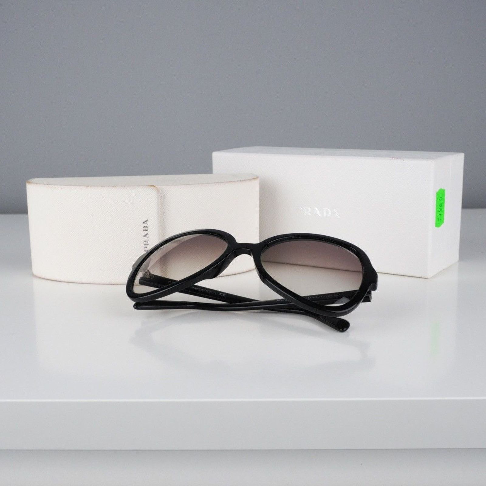 Prada Vintage prada mask silver logo black shield sunglasses Size ONE SIZE - 8 Thumbnail