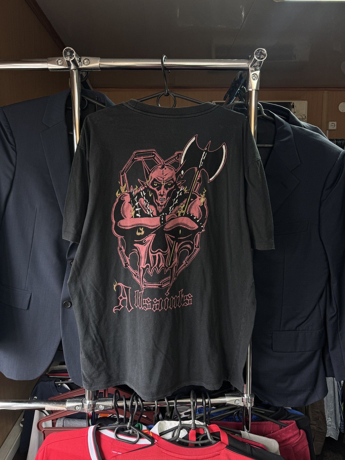 Allsaints × Japanese Brand Mens Vintage AllSaints Gatekeeper ss crew T-Shirt tee art Size US M / EU 48-50 / 2 - 1 Thumbnail