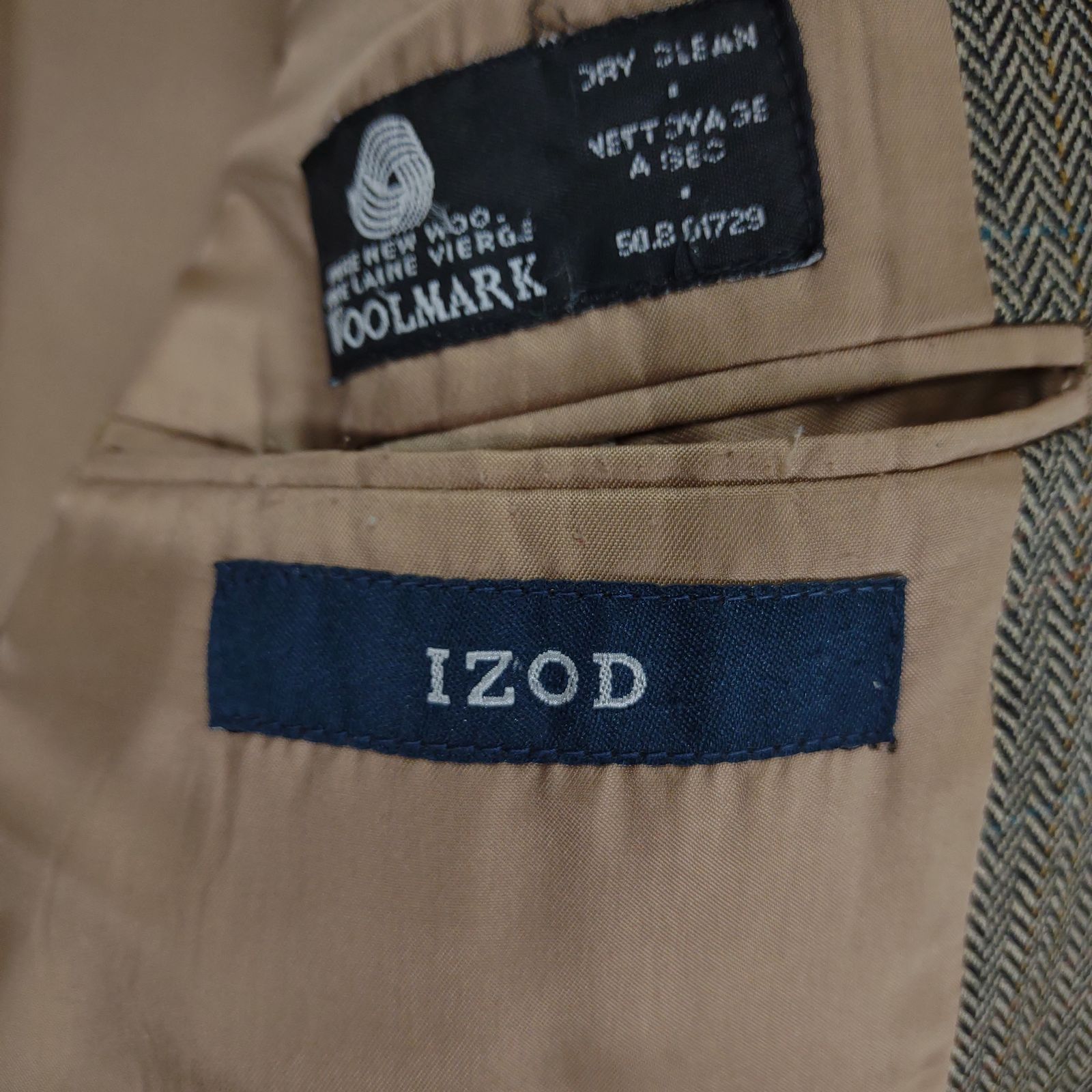 Izod IZOD Men's 44L Wool Herringbone Tweed Sports Coat Blazer Size 44L - 4 Thumbnail