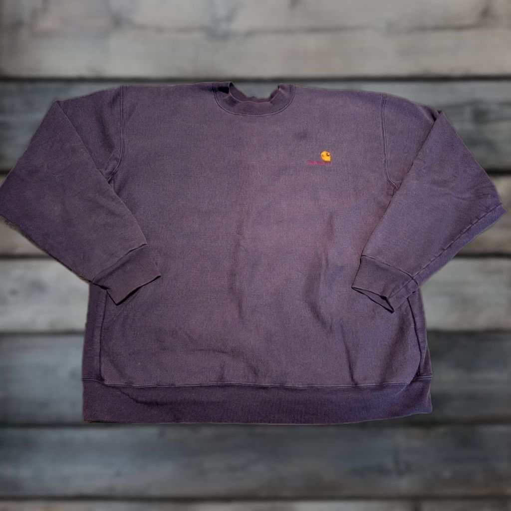 Carhartt VINTAGE Carhartt Rugged Outdoor Sweatshirt Crewneck XL Blue, Unisex Adults, Pullover, Heavyweight, Logo Embroidered, 80s Grunge, Workwear Size US XL / EU 56 / 4 - 1 Thumbnail