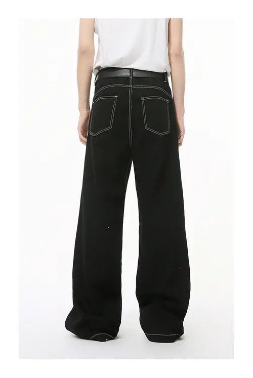 Japanese Brand VIBE Black trendy stitching casual straight jeans y2k Size US 32 / EU 48 - 6 Thumbnail
