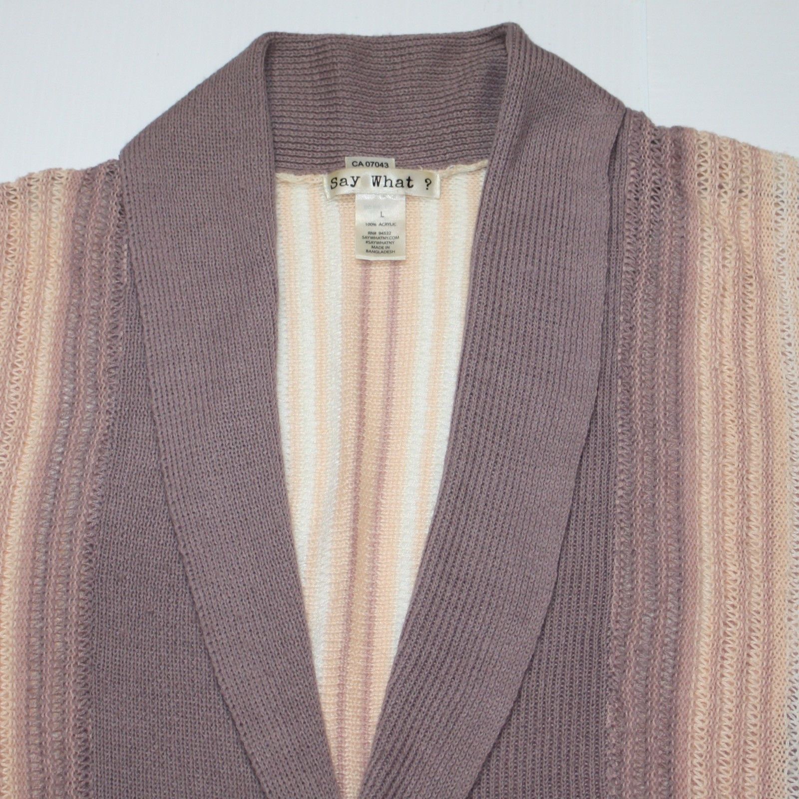 Other Say What Open Knit Cardigan Sweater in Multicolor Stripes Size L / US 10 / IT 46 - 3 Thumbnail