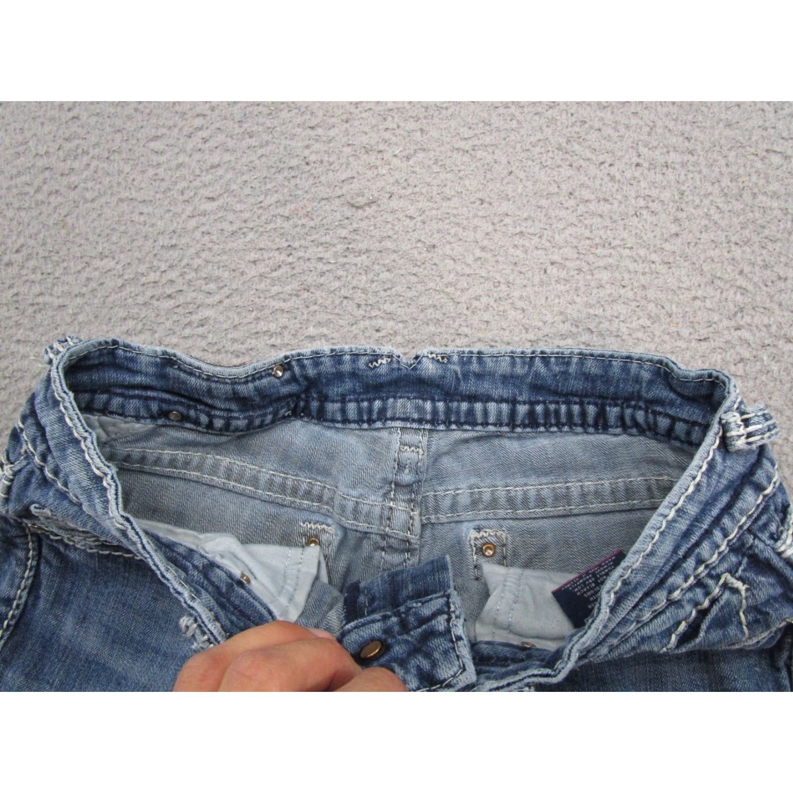 Vintage VIGOSS Women's Blue Denim Skinny Jeans 28x31 Flap Pockets Y2K USED READ Size 28" / US 6 / IT 42 - 6 Thumbnail