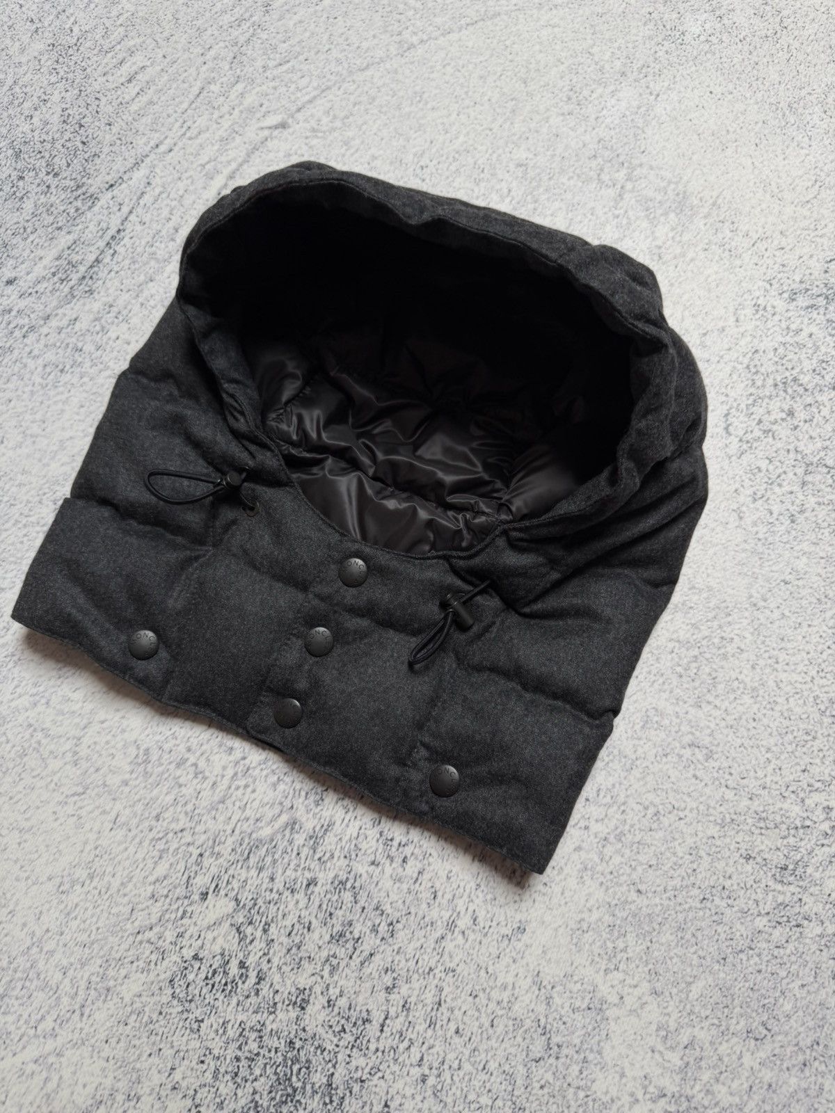 Moncler Moncler Balaclava Hat( Hood) One Size Gray Wool/Down Size ONE SIZE - 5 Thumbnail
