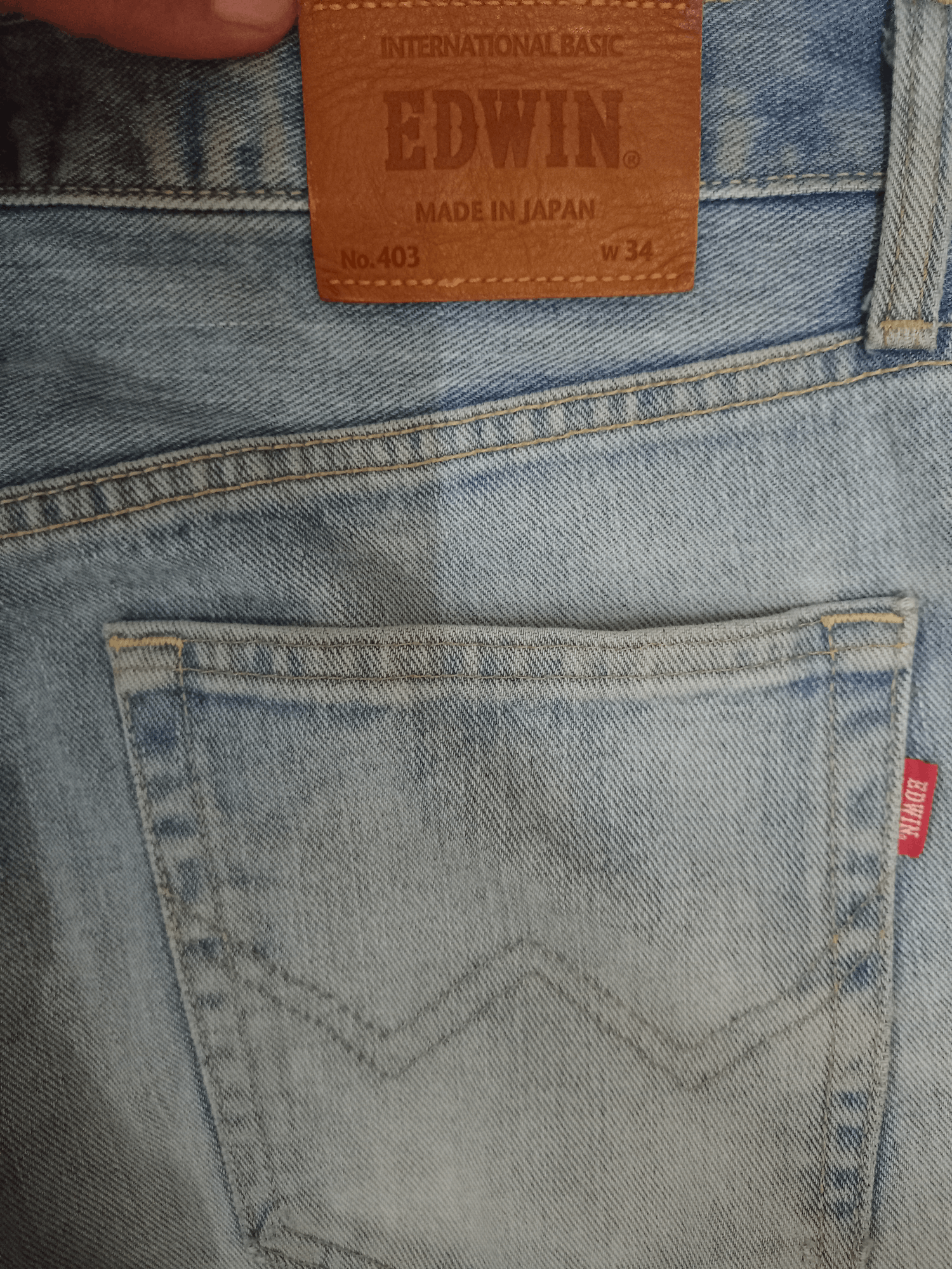 Edwin × Japanese Brand Vintage Japanese Edwin Blue Wash Distressed Loose Jeans Size US 35 - 8 Thumbnail