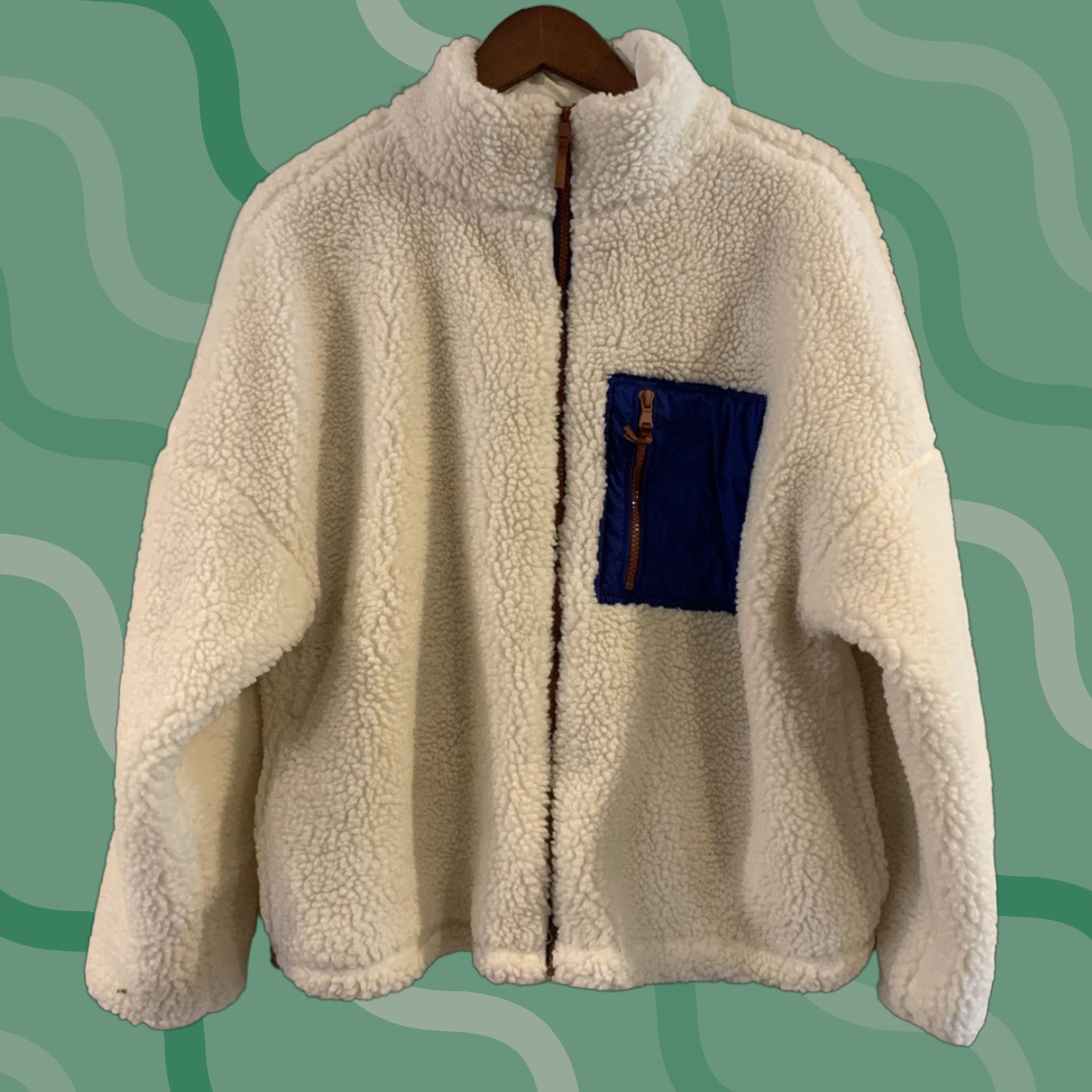 Fabletics Fabletics Jacket Womens L White Full Zip Mock Neck Sherpa Rylan Solid Basic Jacket Womens Size L / US 10 / IT 46 - 1 Thumbnail