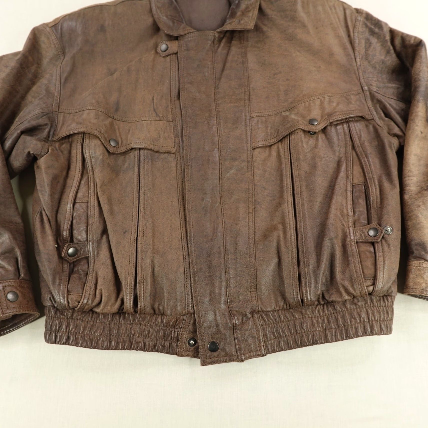 Vintage VINTAGE Aeropostale Jacket Mens 42 Brown Leather Flight Aviators Bomber Coat 90s Outdoor Casual Sports Mens Size US XS / EU 42 / 0 - 3 Thumbnail