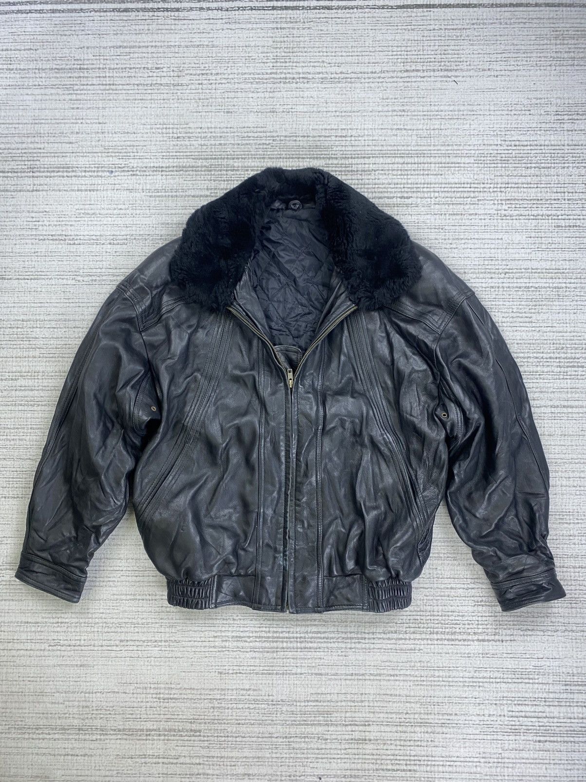 Japanese Brand × Vintage Vintage Marciano Rare Mink Fur Black Leather Jacket Size US L / EU 52-54 / 3 - 5 Thumbnail