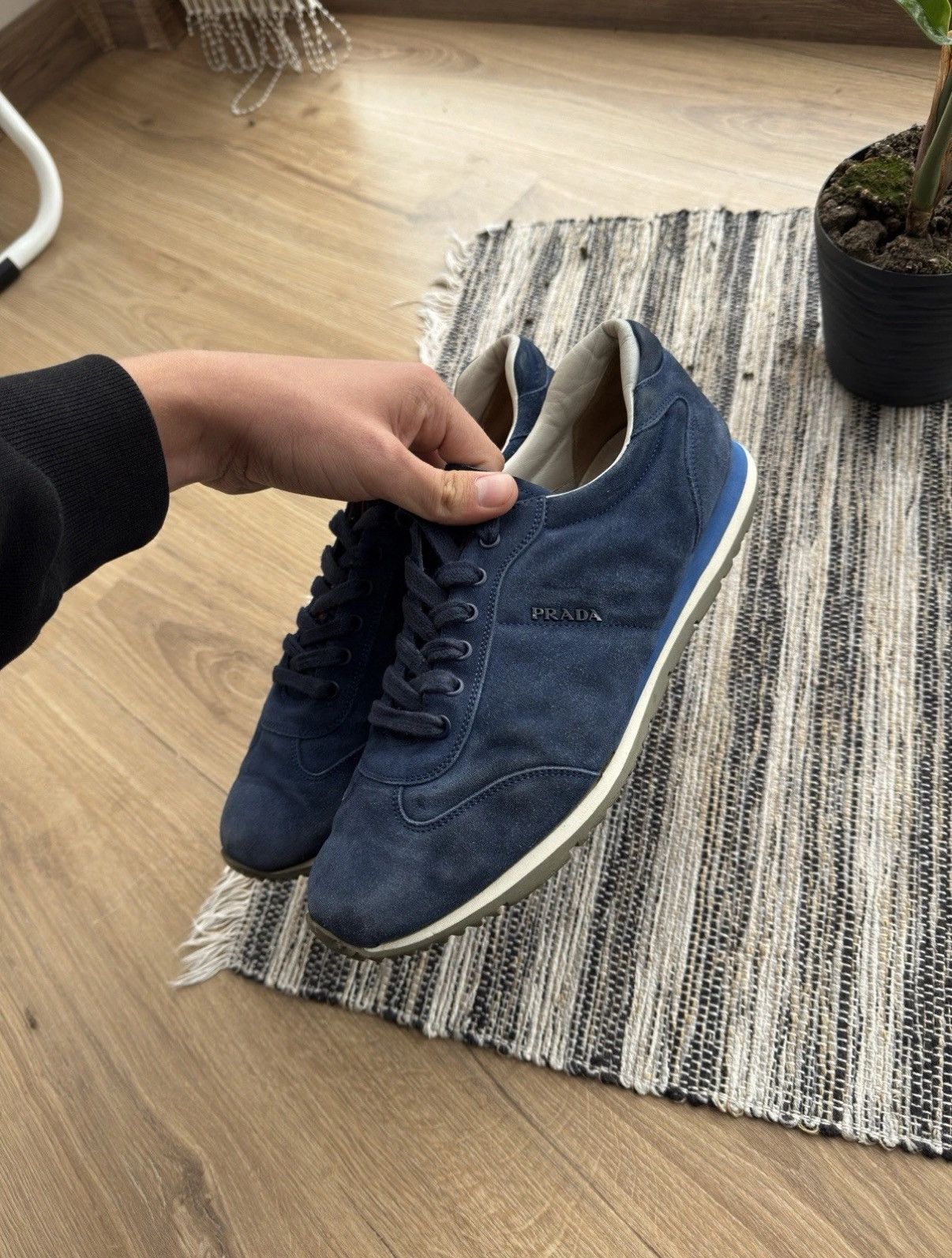 Prada Prada Vintage Classic Suede Blue Sneakers Shoes Mens Size 8 Size US 8 / EU 41 - 8 Thumbnail