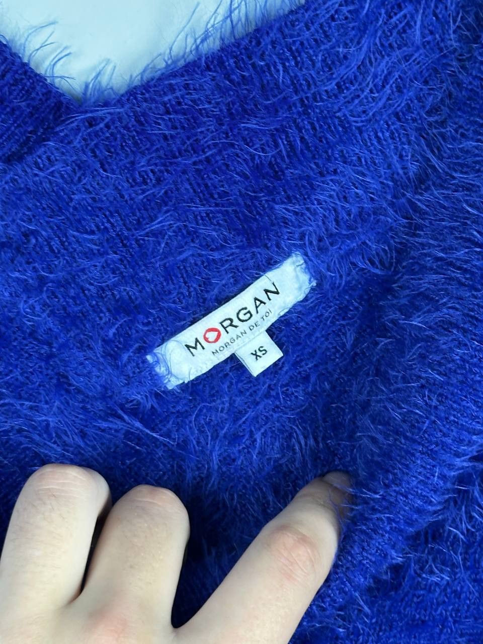 Morgan De Toi Morgan De Toi Blue Mohair Avant Garde Long Sleeve Sweater Size XS / US 0-2 / IT 36-38 - 6 Thumbnail