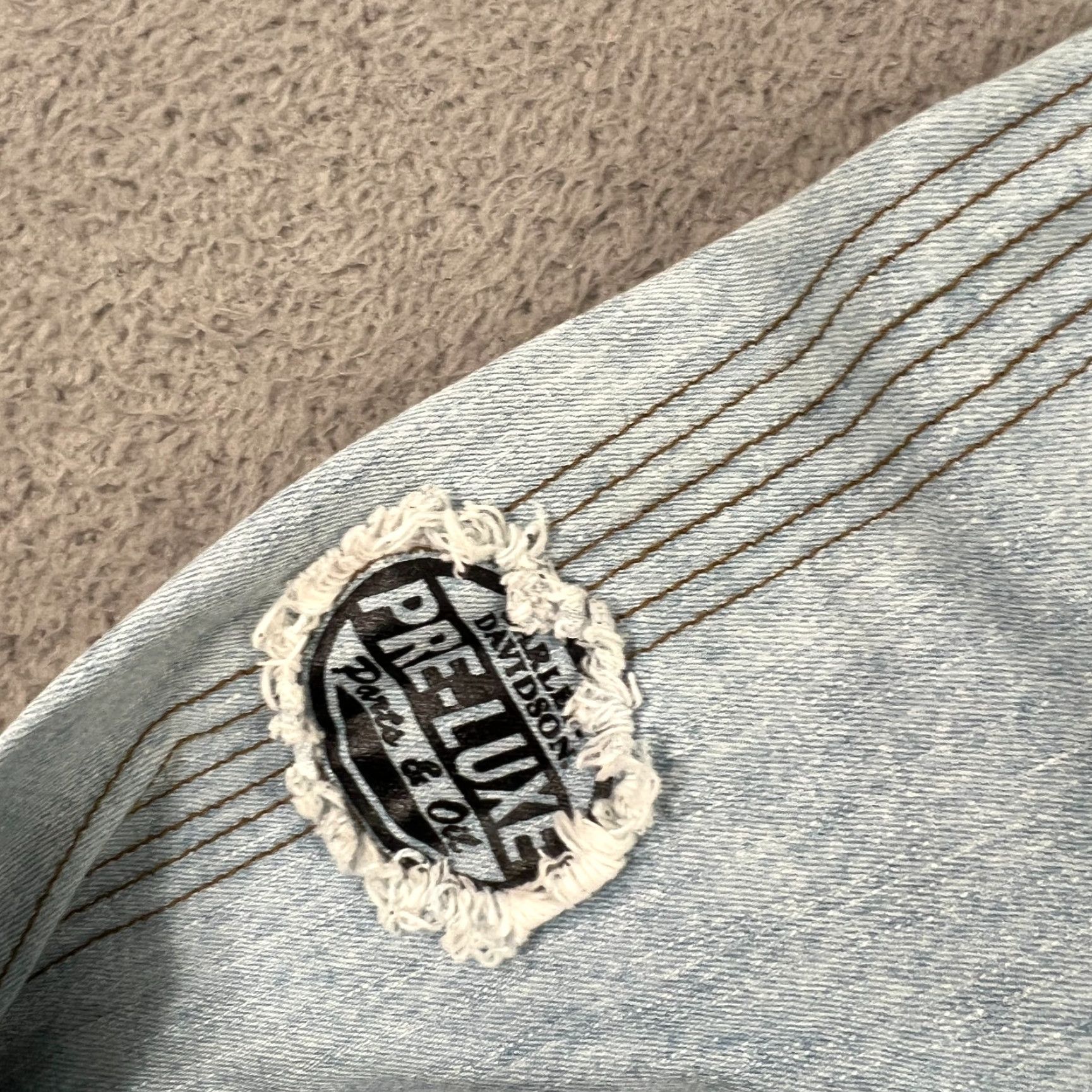 Harley Davidson VINTAGE Harley-Davidson Jacket Womens M Denim Biker Patches Acid Wash Blue Short Size 32" / US 10 / IT 46 - 5 Thumbnail