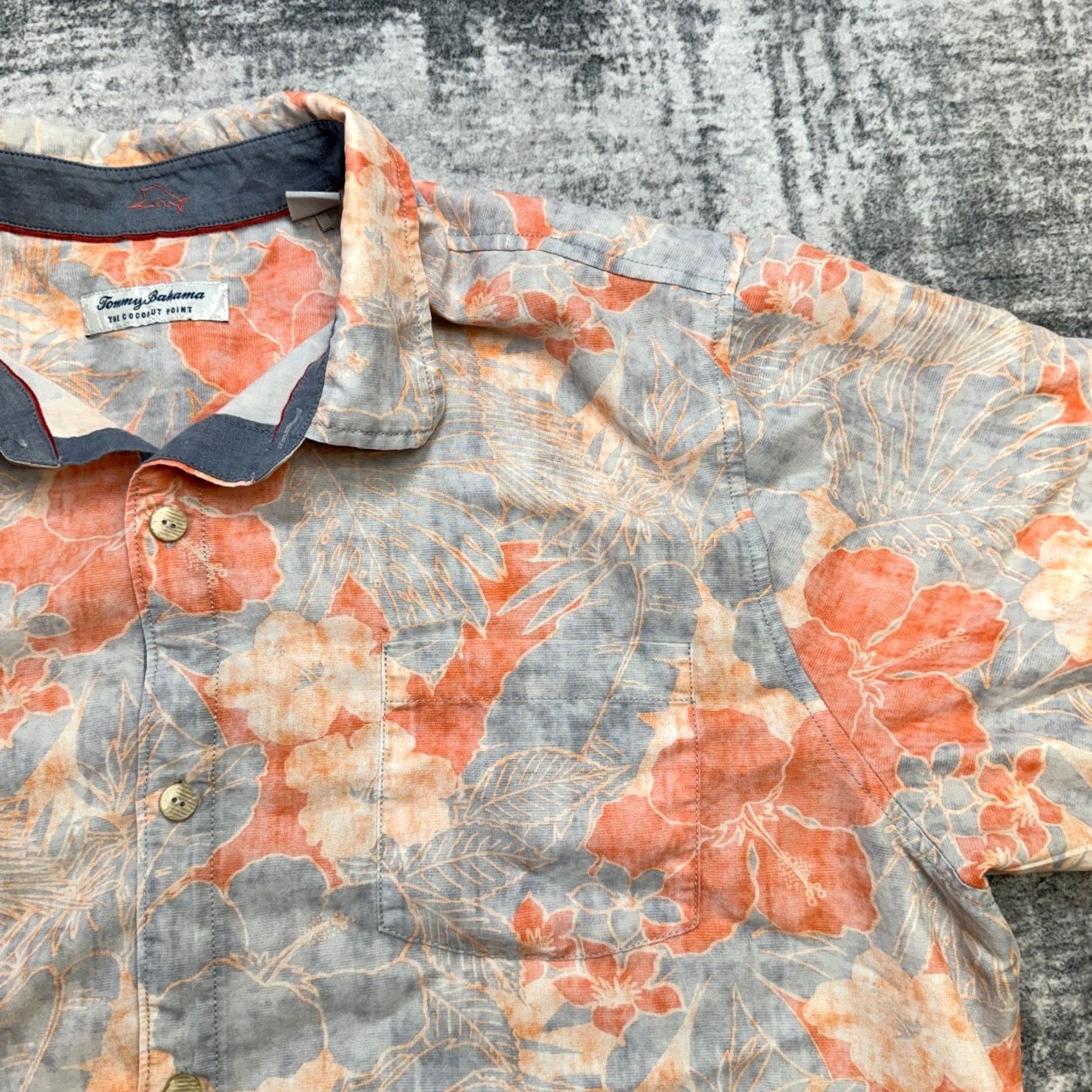 Tommy Bahama Tommy Bahama Shirt Men 2XL Blue Orange Hawaiian Coconut Point Resort Floral Short Sleeve Button-Up Collared Beach Tropical Size US XXL / EU 58 / 5 - 4 Thumbnail
