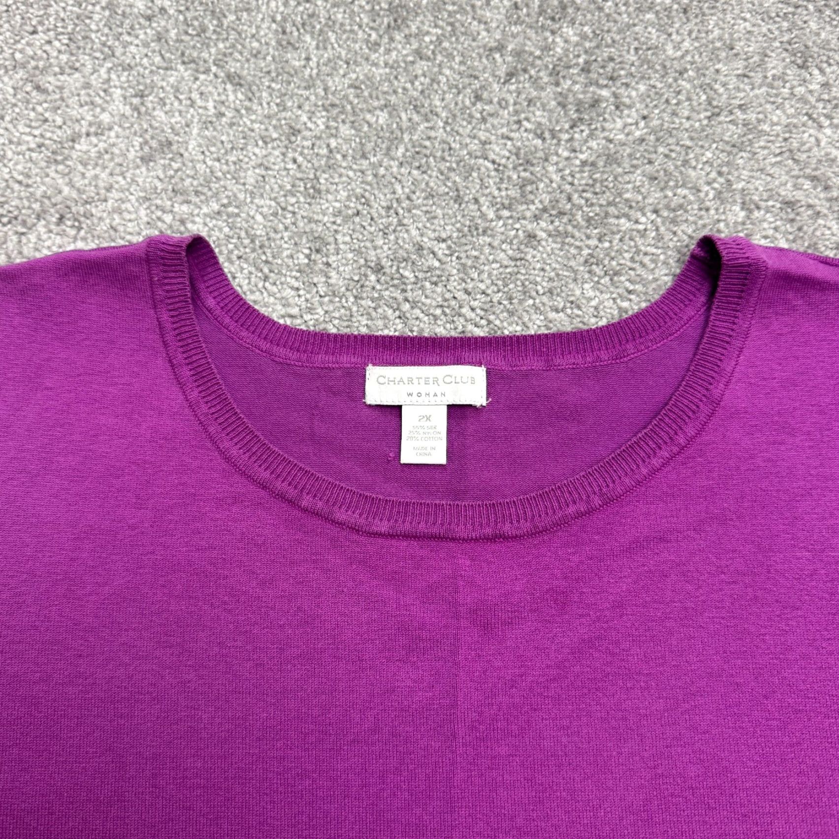 Charter Club VINTAGE Charter Club Y2K Silk Blend Knit Tank Top Women 2X Purple Crew Neck Casual Vest Size XXL / US 16-18 / IT 52-54 - 4 Thumbnail