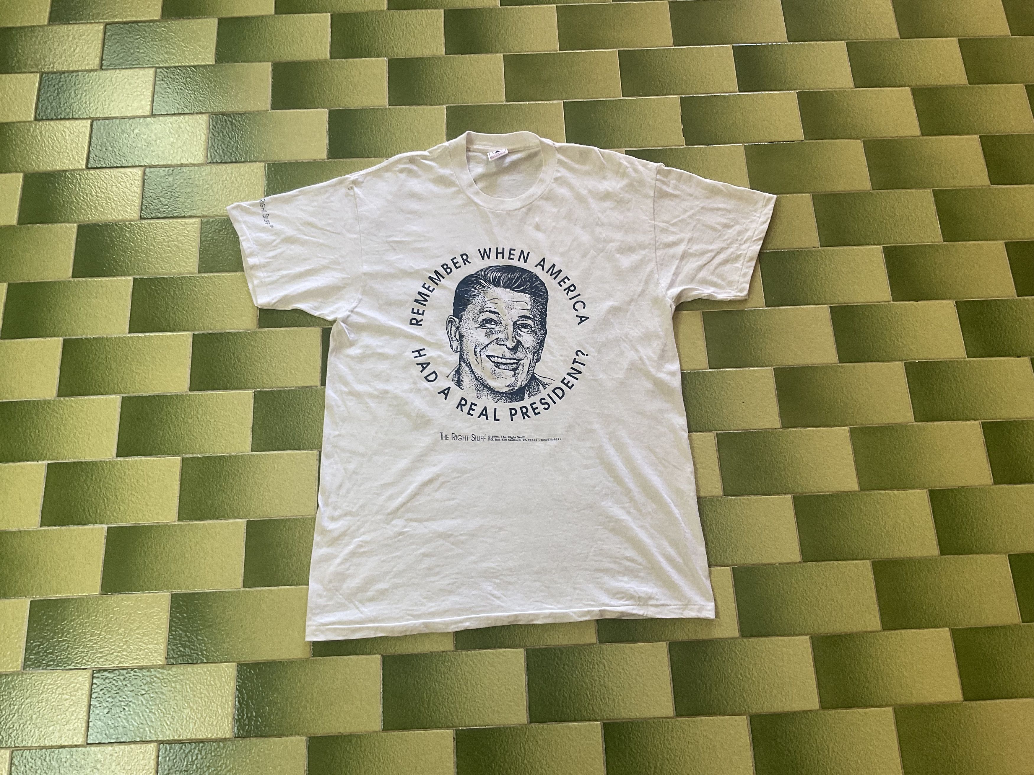 Delta Vintage 1995 Ronald Reagan Remember When America T-Shirt Size US L / EU 52-54 / 3 - 1 Thumbnail