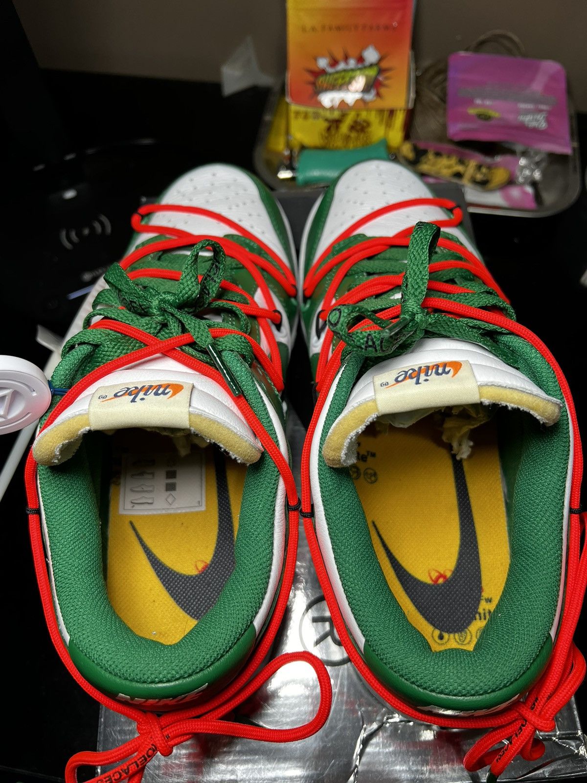 Nike × Off-White Nike Dunk Low Off White Pine Green Size US 9 / EU 42 - 4 Thumbnail