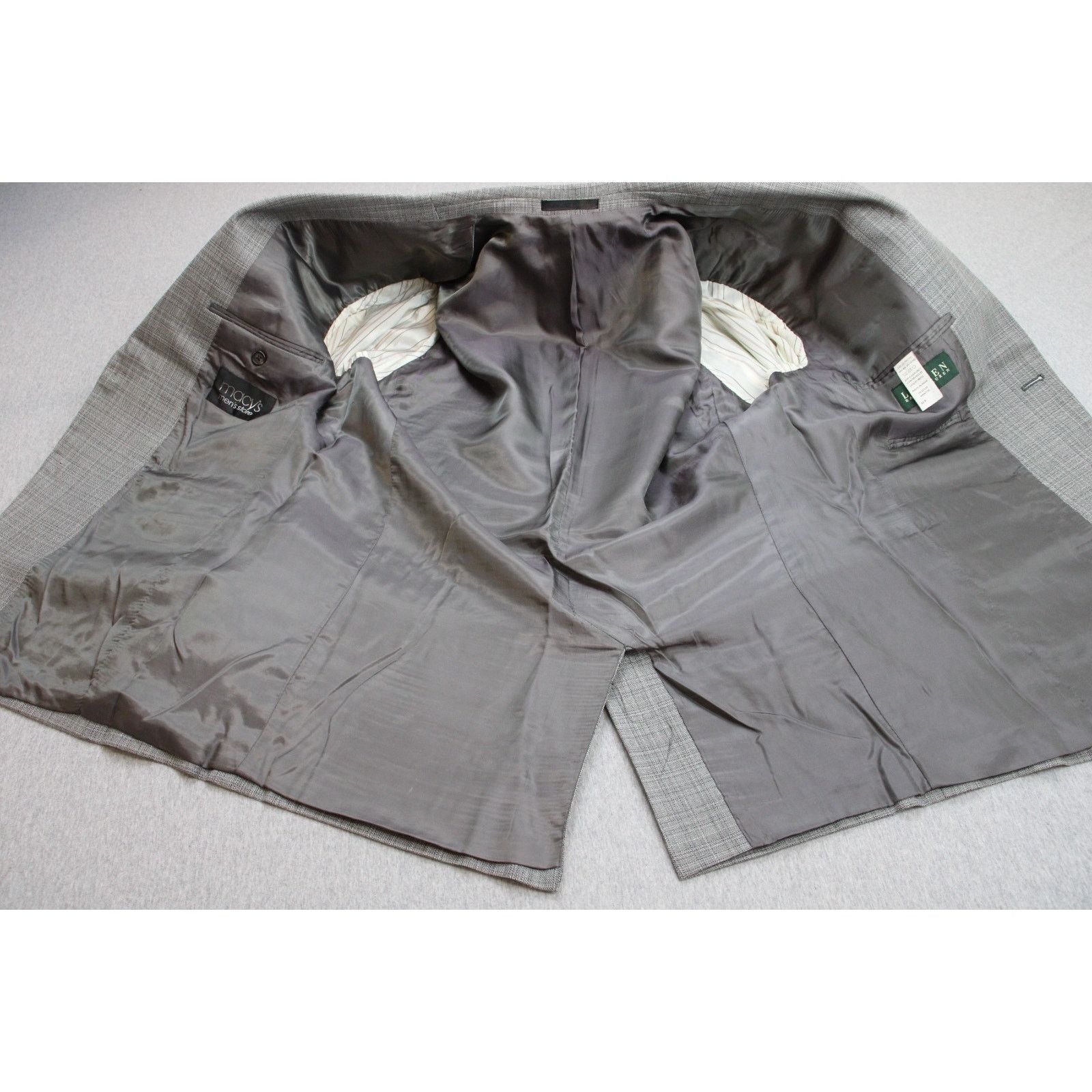 Lauren Ralph Lauren Lauren Ralph Lauren Blazer Mens 44R Gray Plaid Wool and Silk Size 44R - 3 Thumbnail