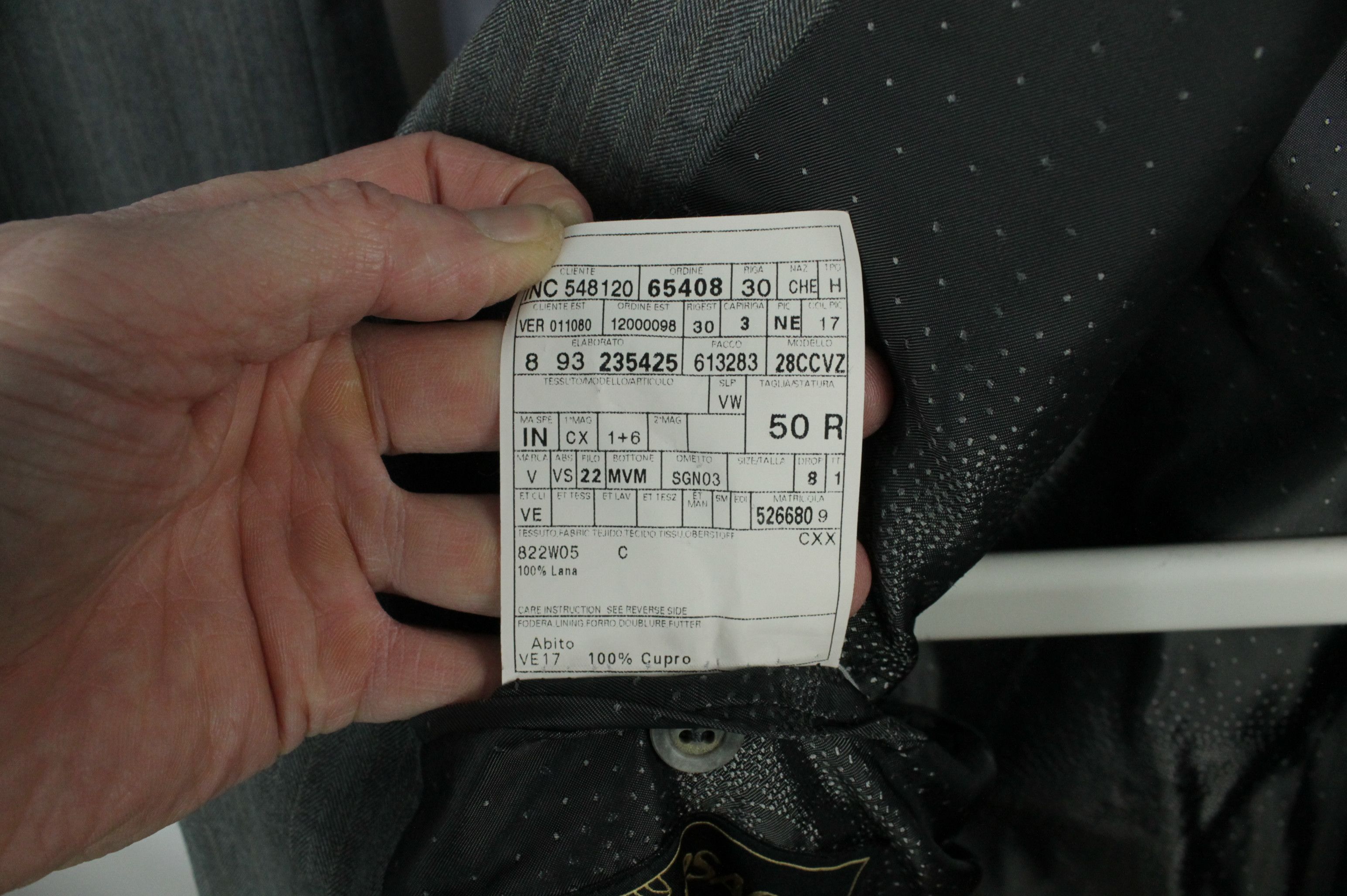 Versace Versace Micro Herringbone Gray Wool Formal Men's Suit Size 40R - 13 Thumbnail